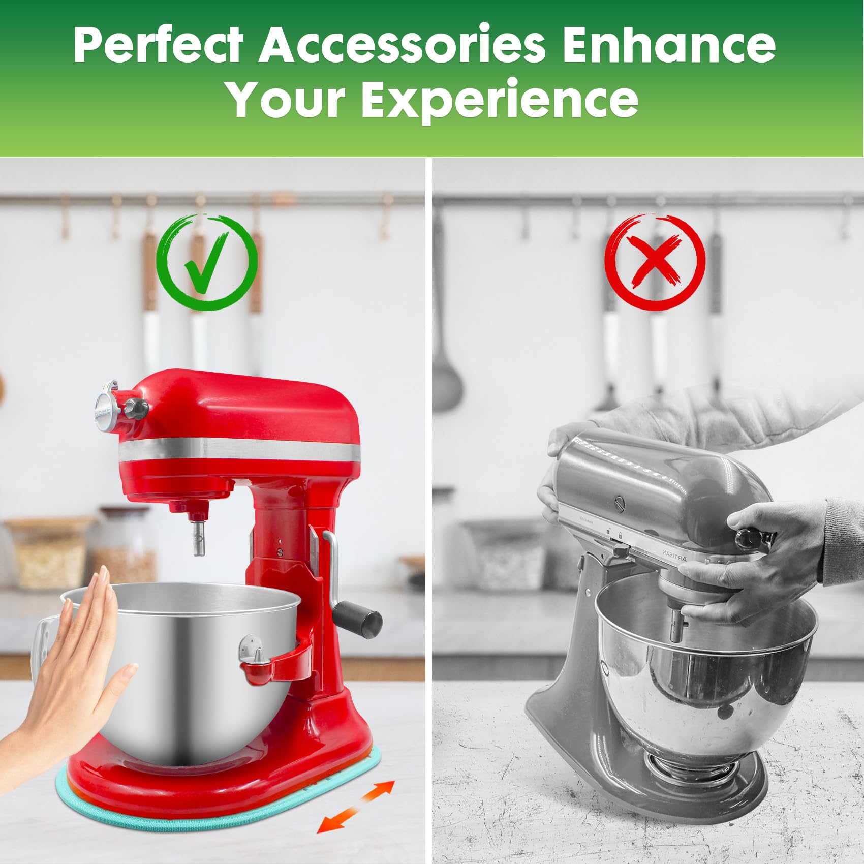 For Kitchen Aid Mixer Slider Mat   Sliding Mat For Kitchen Aid 5 8 Qt Bowl Lift Stand Mixer, Mover Mixer Attachment Professional