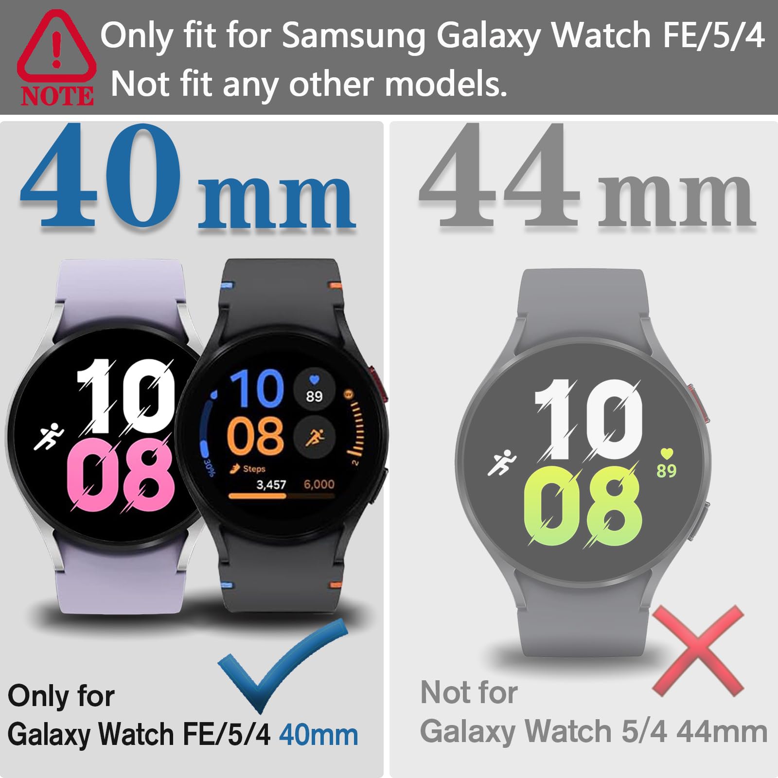 Wugongyan Case Compatible With Samsung Galaxy Watch Fe 2024/5 2022/4 2021 Screen Protector 40Mm 44Mm Tpu Anti-Scratch Full Prote