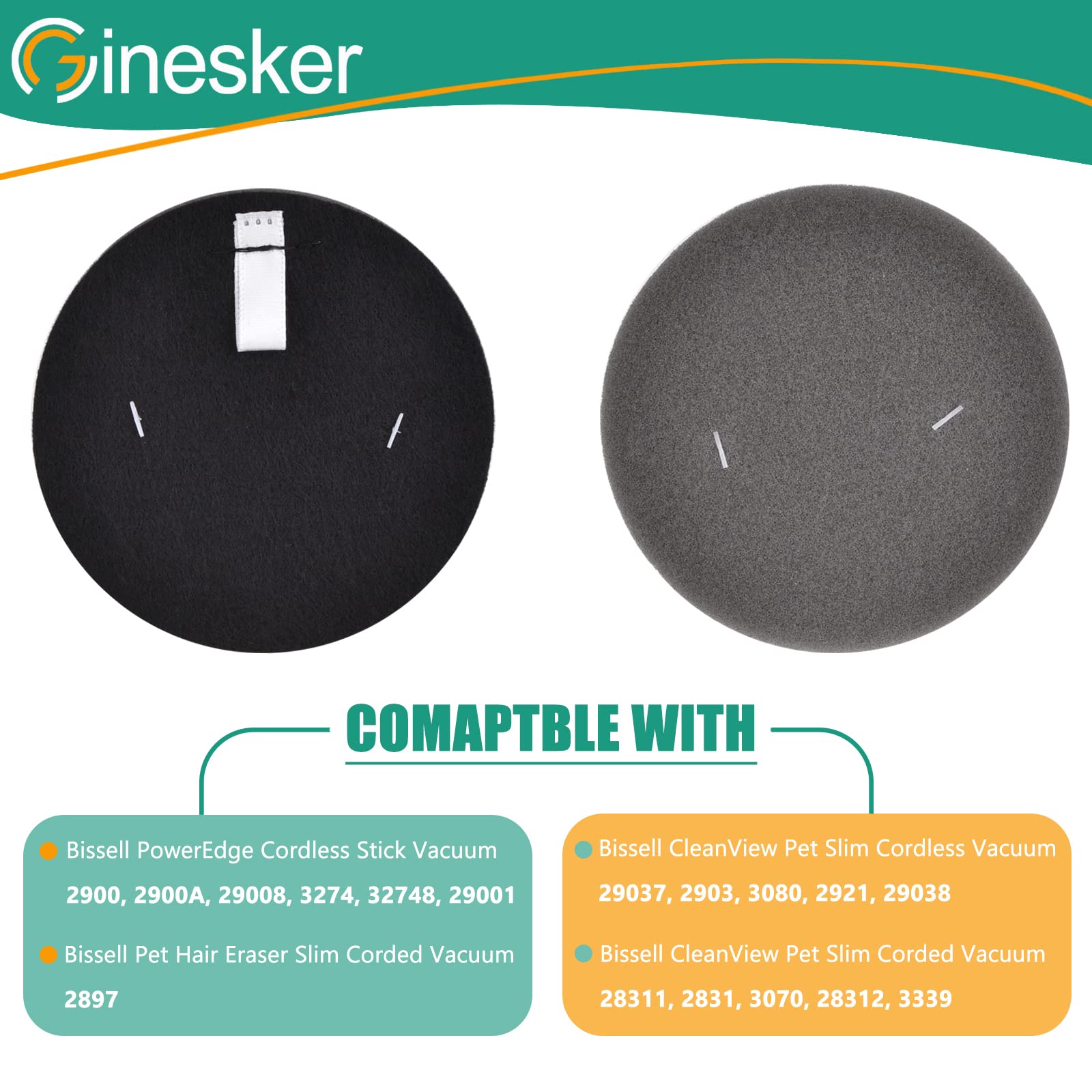 3070 Filter Replacement For Bissell Cleanview Pet Slim 3080 2831 3339 2903 2921 Pet Hair 2897 4 Pack Filter For Bissell Poweredg