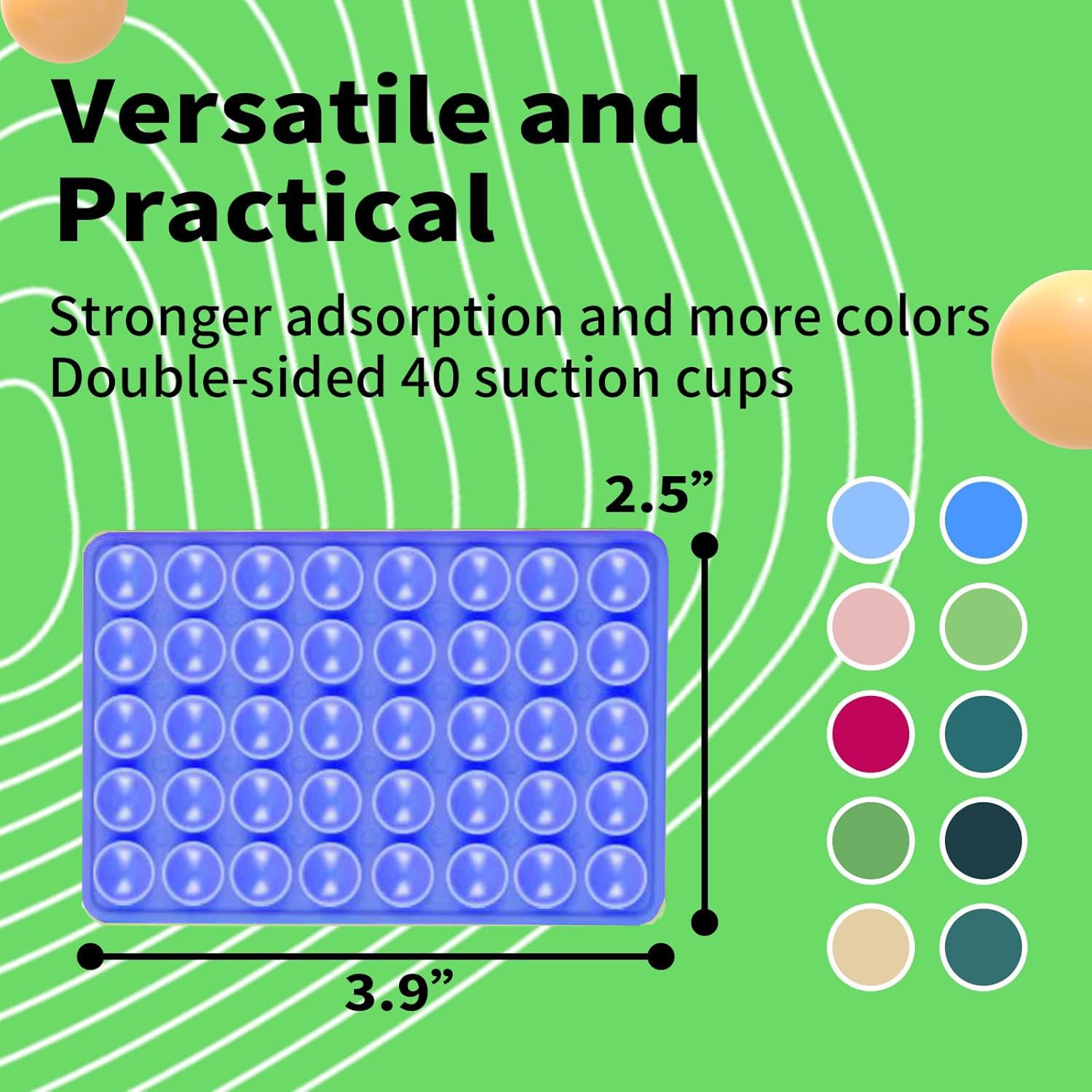 Silicone Double Octo Buddy-Sided Suction Phone Grip Detachable Mount - Car Dashboard/Shower Phone Holder, Hands-Free For Selfies