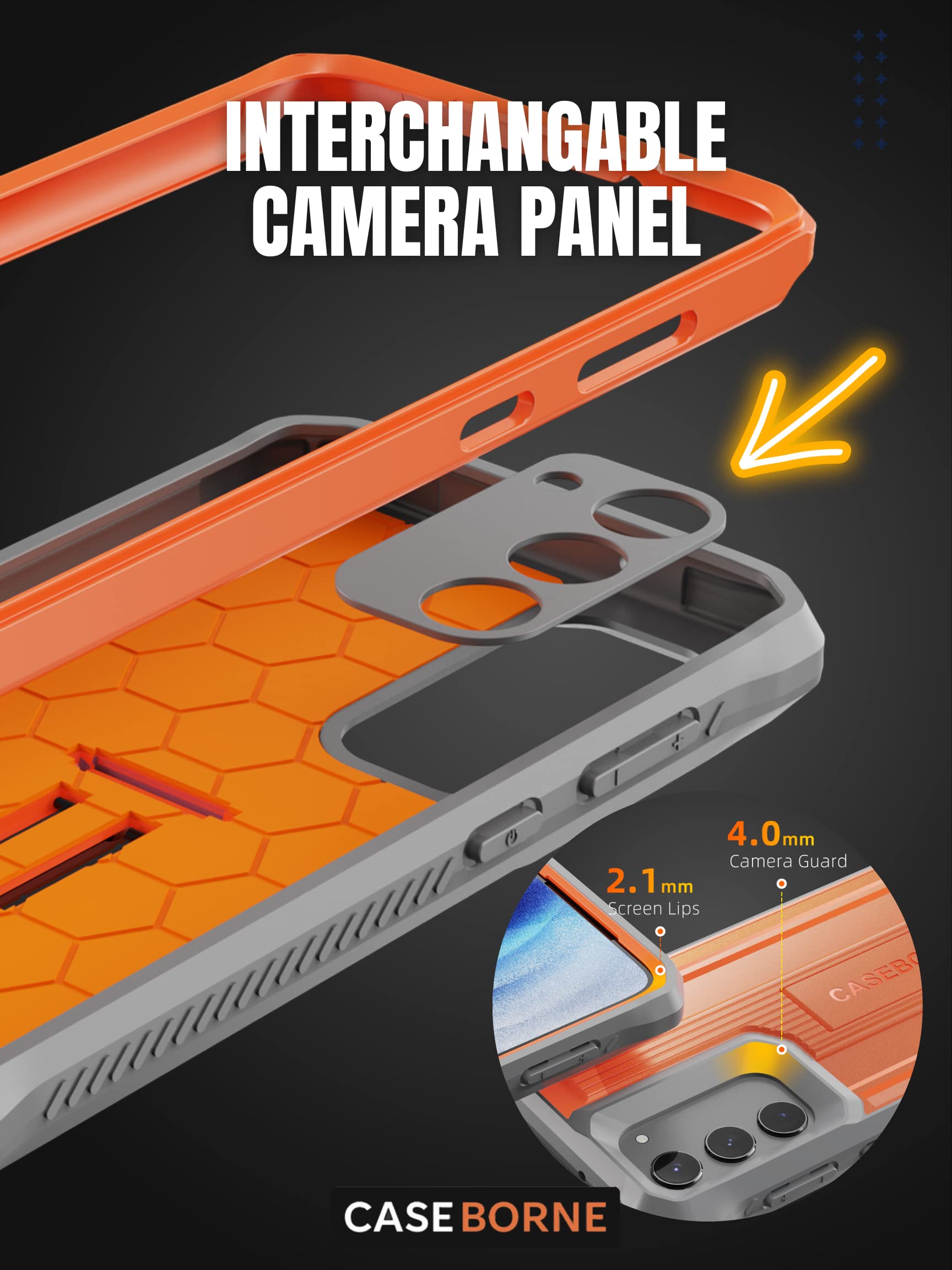 Caseborne V Designed For Samsung Galaxy S23 5G Case (Formerly Armadillotek), Full Body Multi Layer Rugged Kickstand Protective C