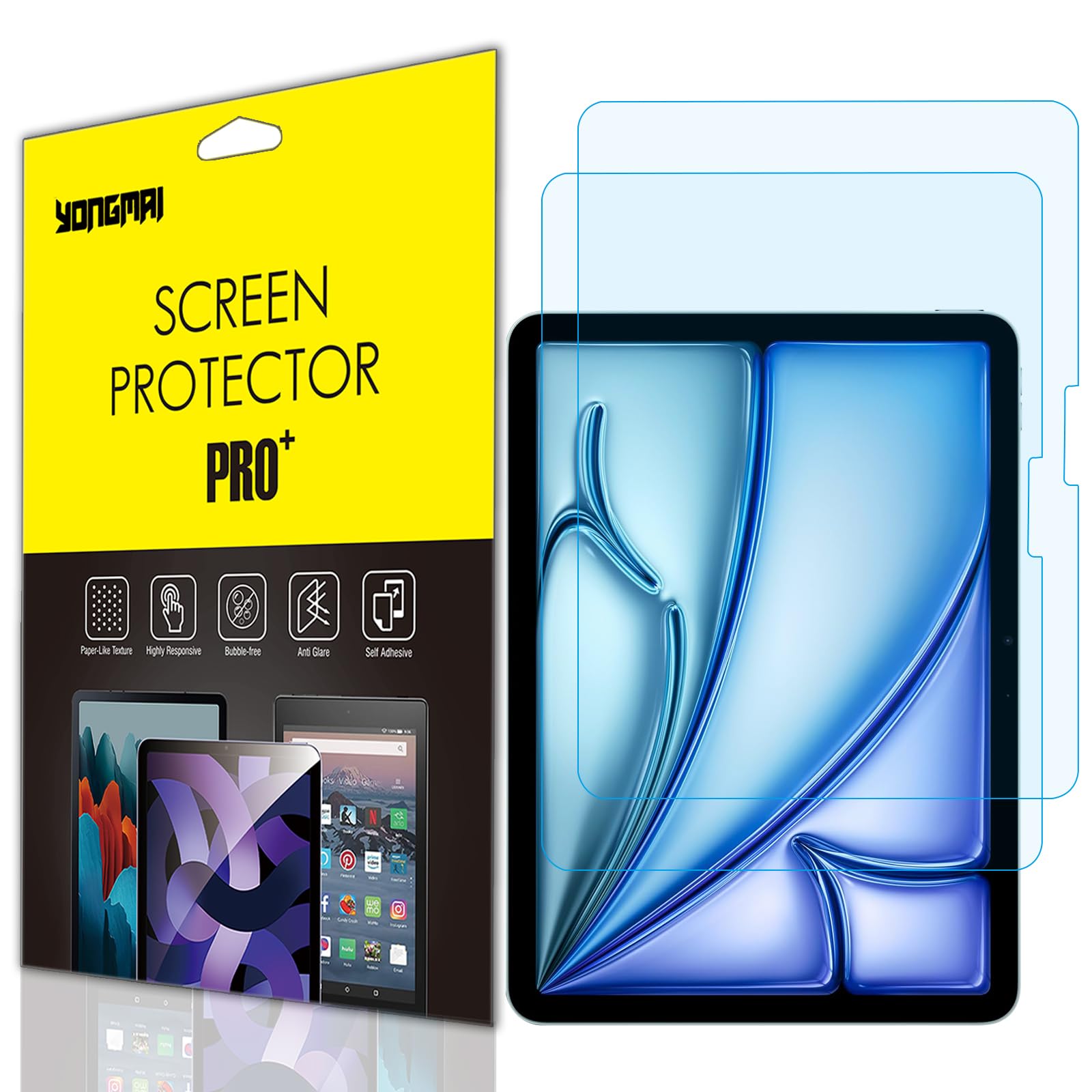 2 Pack   Blue Light Blocking Screen Protector Compatible With Ipad Air 11 Inch 2024 6Th Generation M2, Anti Blue Light Anti Glar