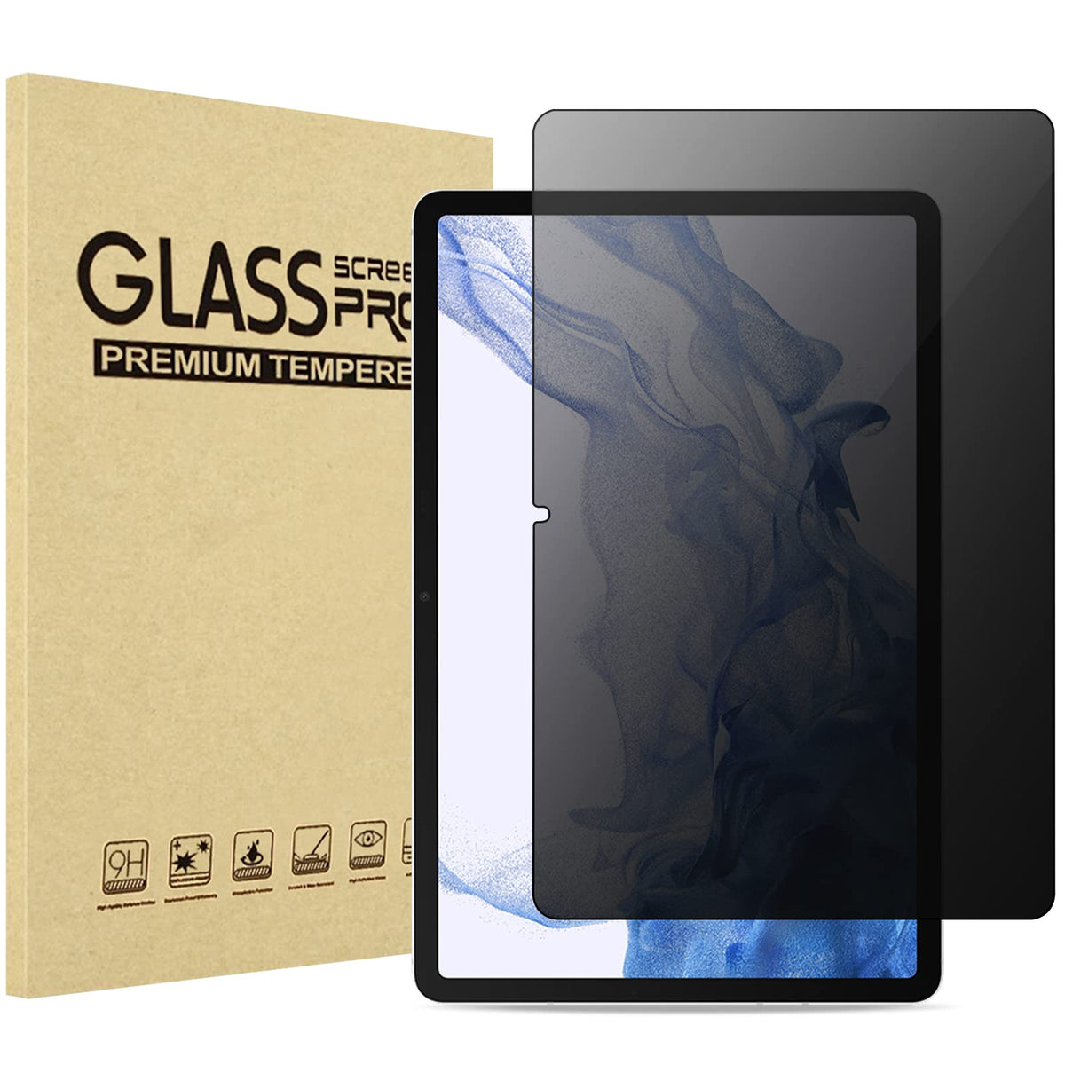 Procase Privacy Screen Protector For Galaxy Tab S9 Fe 10.9'/ Tab S9 11' 2023/ Galaxy Tab S8 2022/ Galaxy Tab S7 2020, Anti Spy Tempered Glass Screen Film Guard For Tablet (X510 X710 X700 T870)