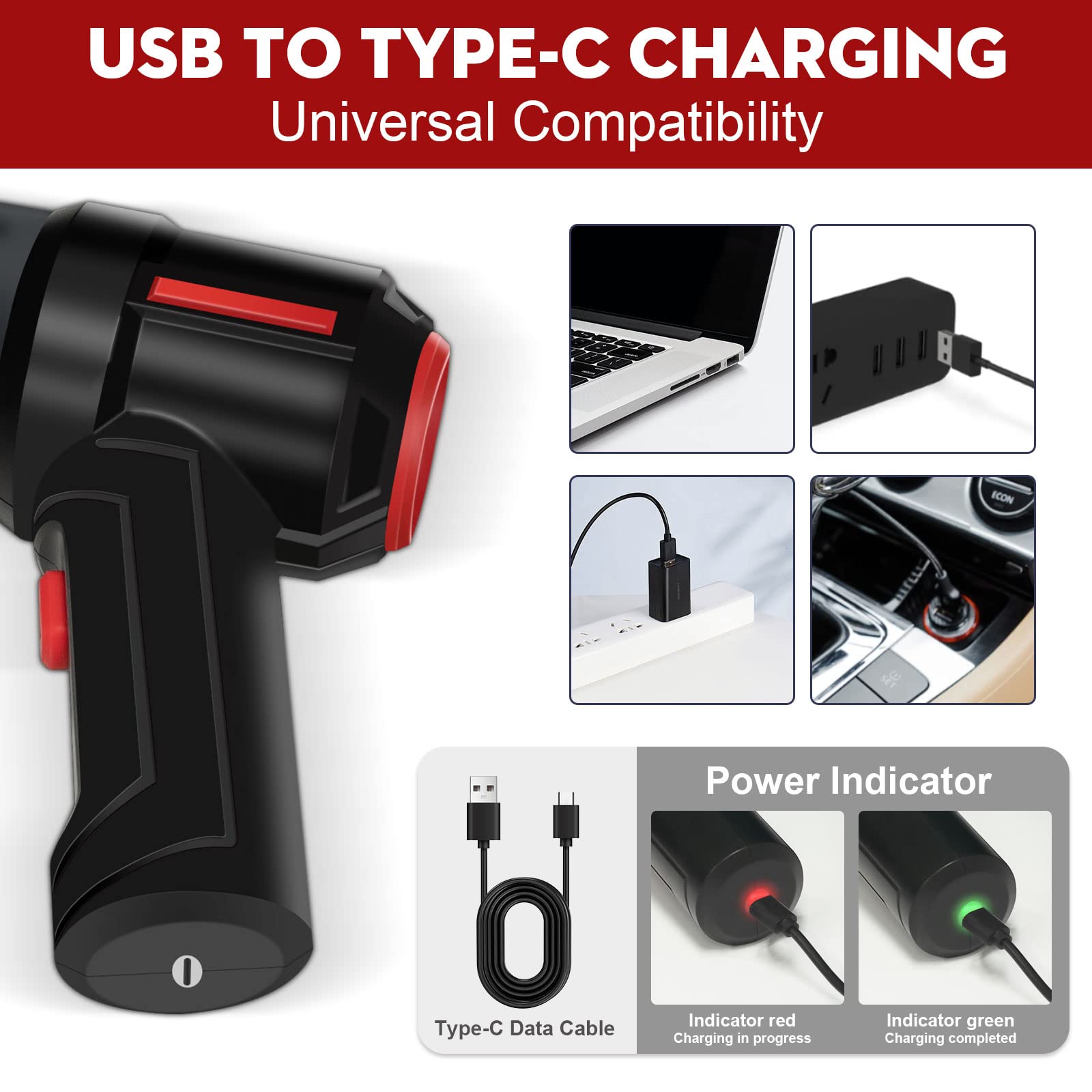 Perobuno 3 In 1 Computer Vacuum Cleaner   Air Duster   For Keyboard Cleaning   Cordless Canned Air   Powerful 45000Rpm   Energy