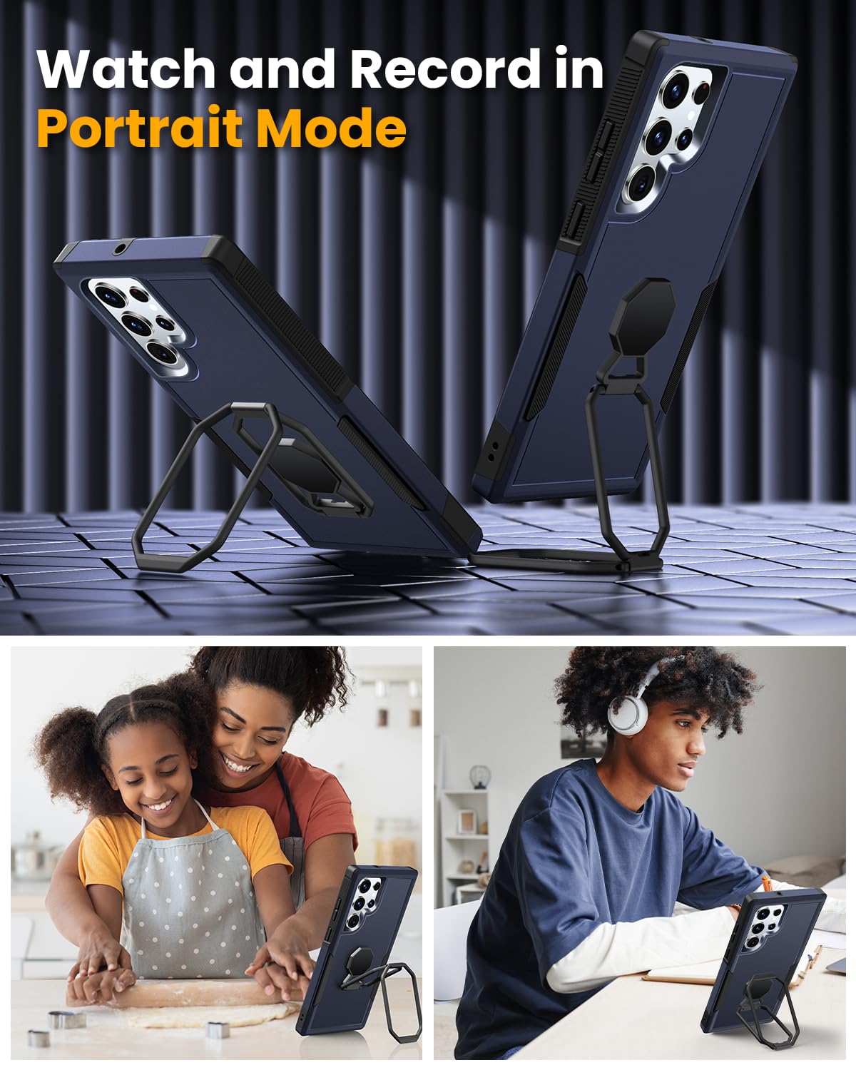 Shields Up For Samsung Galaxy S22 Ultra Case With Stand (Two-Way Stand), Galaxy S22 Ultra Phone Case With Double Ring Holder, He