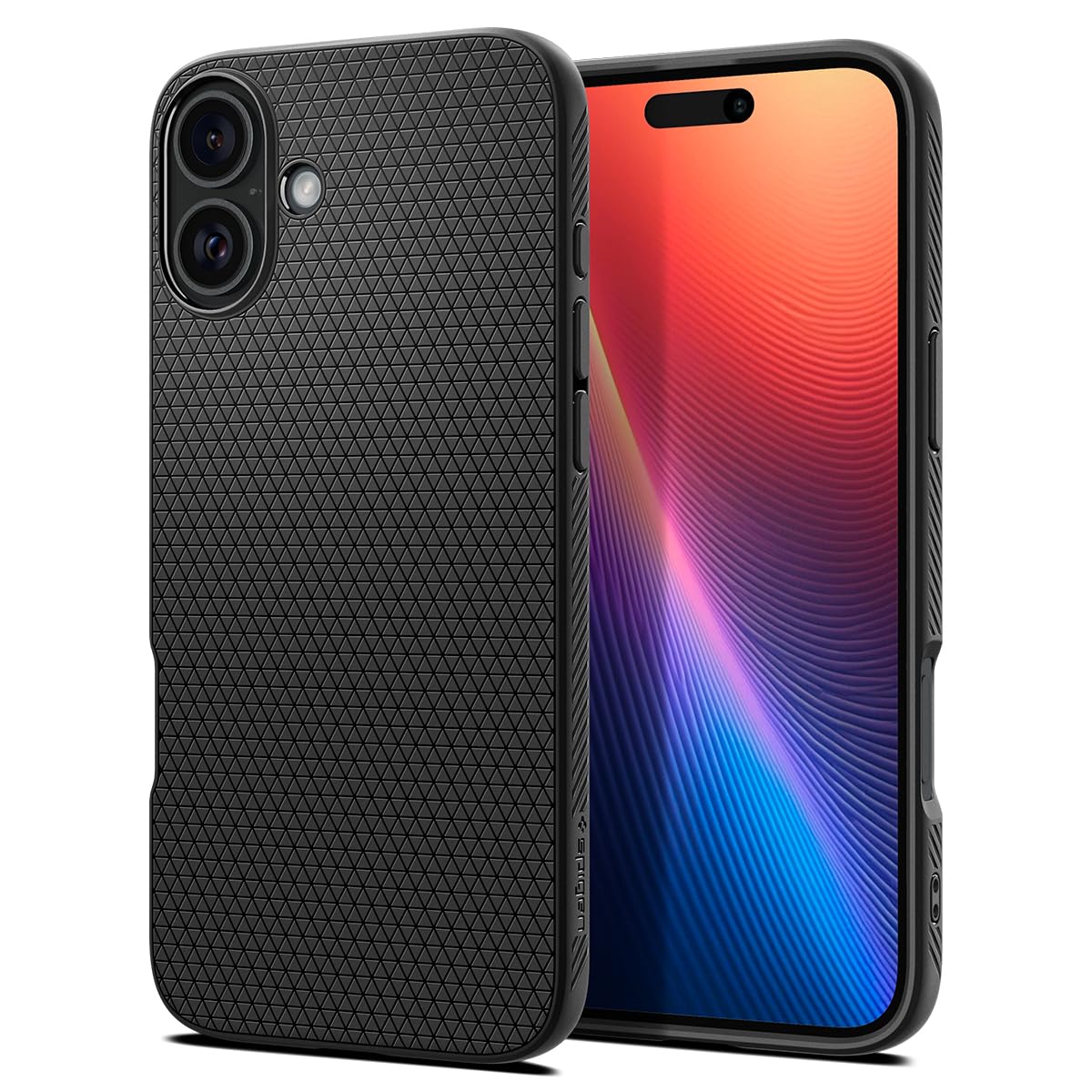 Spigen Liquid Air Designed For Iphone 16 Plus Case [Not Compatible With Magsafe], [Military Grade Protection]   Matte Black