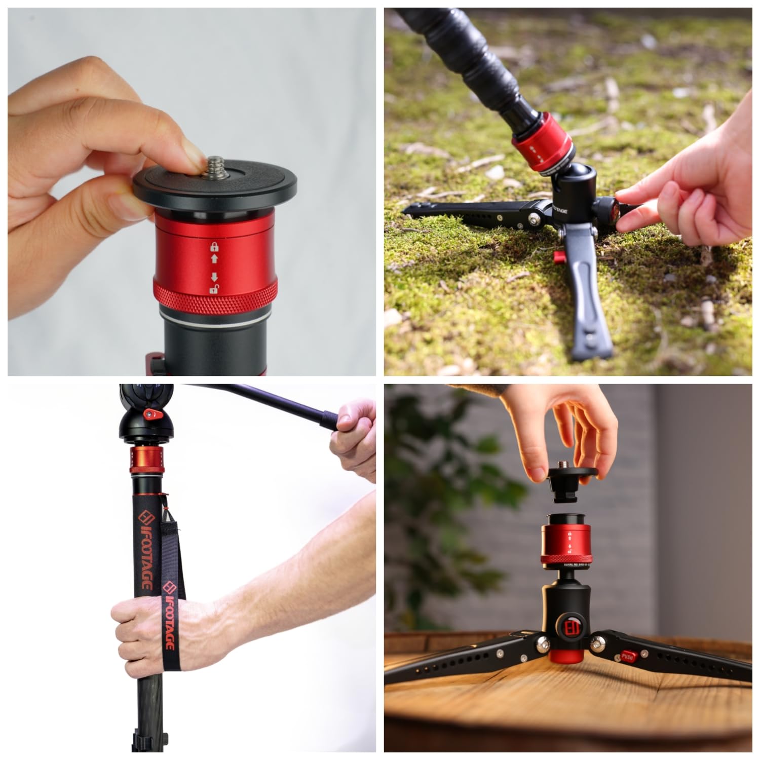 Ifootage Cobra 3 C180F,Camera Monopod With Tripod Base,Carbon Fiber Professional Video Monopod,Suitable For Slr Cameras And Camc