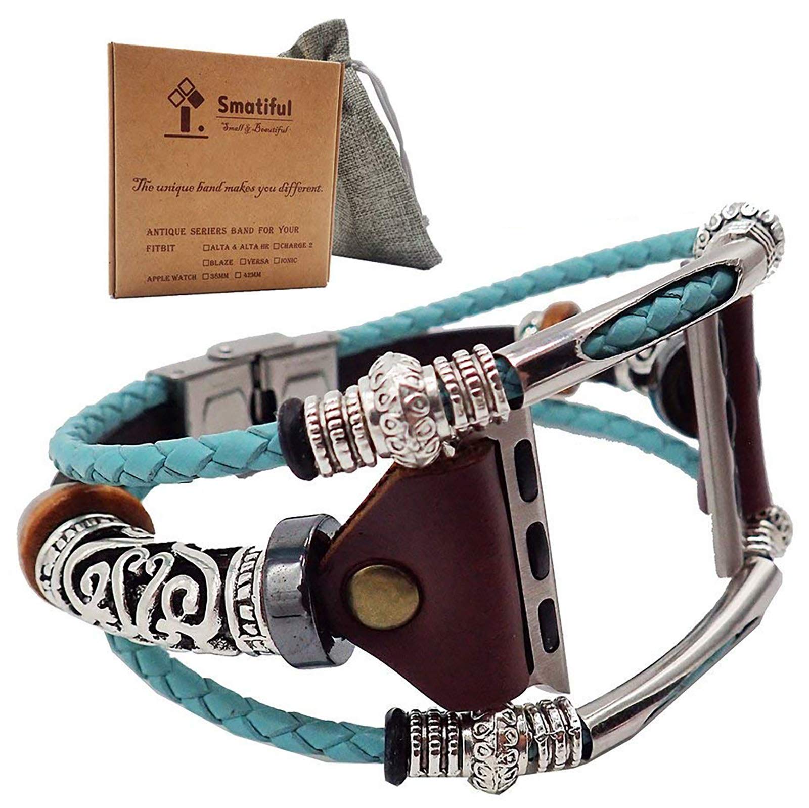 Smatiful Bands For Women, Adjustable Replacement Strap Band For Apple Watch 38Mm & 40Mm, Turquoise (Teal Green)