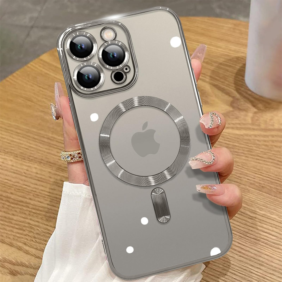Ziye Magnetic Case For Iphone 16 Pro Max 6.9'' [Compatible With Magsafe] Full Camera Lens Protection, Clear Luxury Soft Tpu Bump