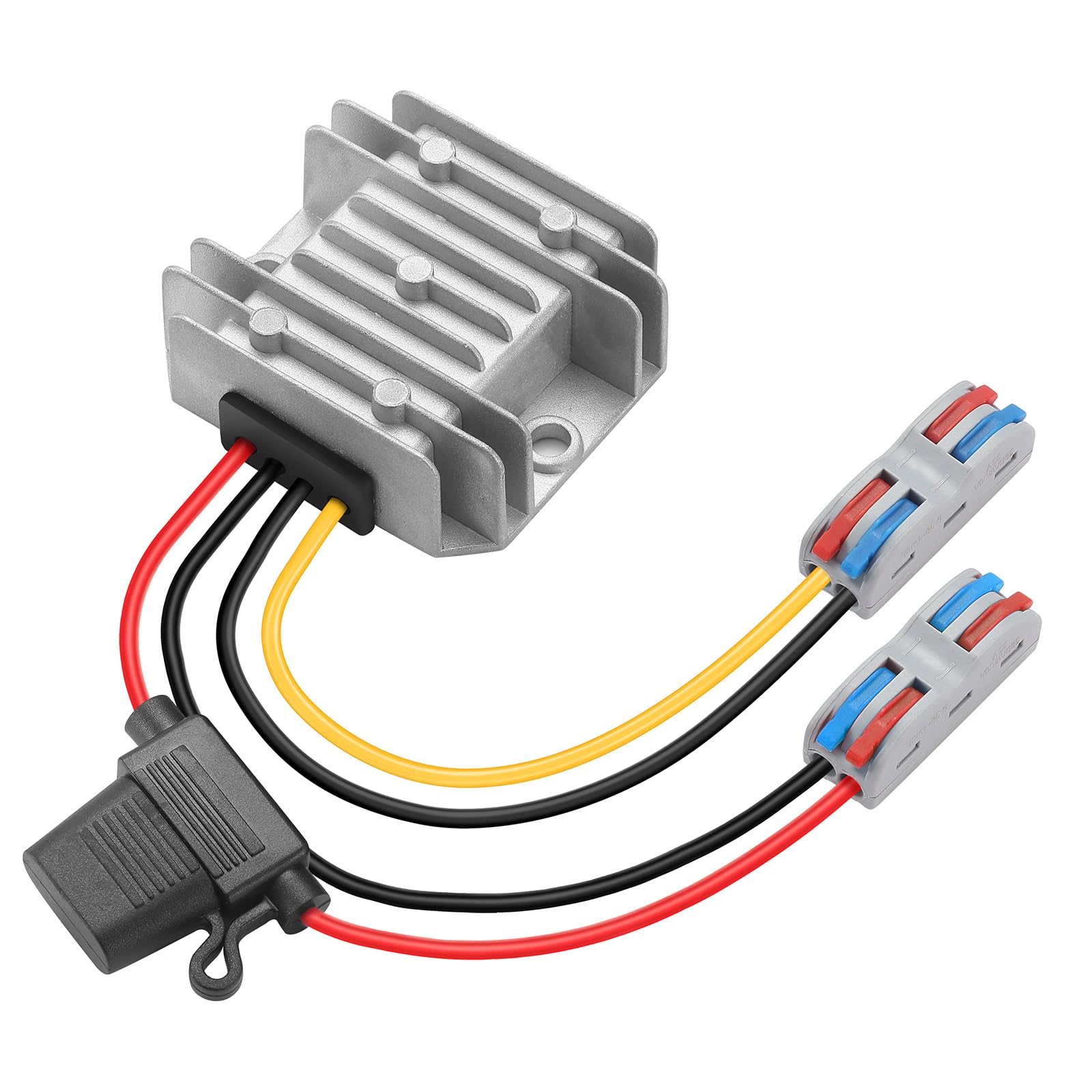 Mzhou Dc 24V Step Down To 12V 10A 120W Power Converter, 18V 35V To 12V Dc/Dc Buck Regulator With Terminal Block, Fuse, Waterproo