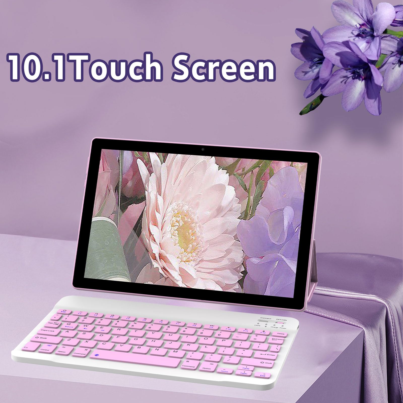 10 Inch Android 13 Tablet With Keyboard, 8Gb Ram 128Gb Rom, 1.8Ghz Quad Core Processor Tablet, 1280*800 Ips Touch Screen, 2.4G/5