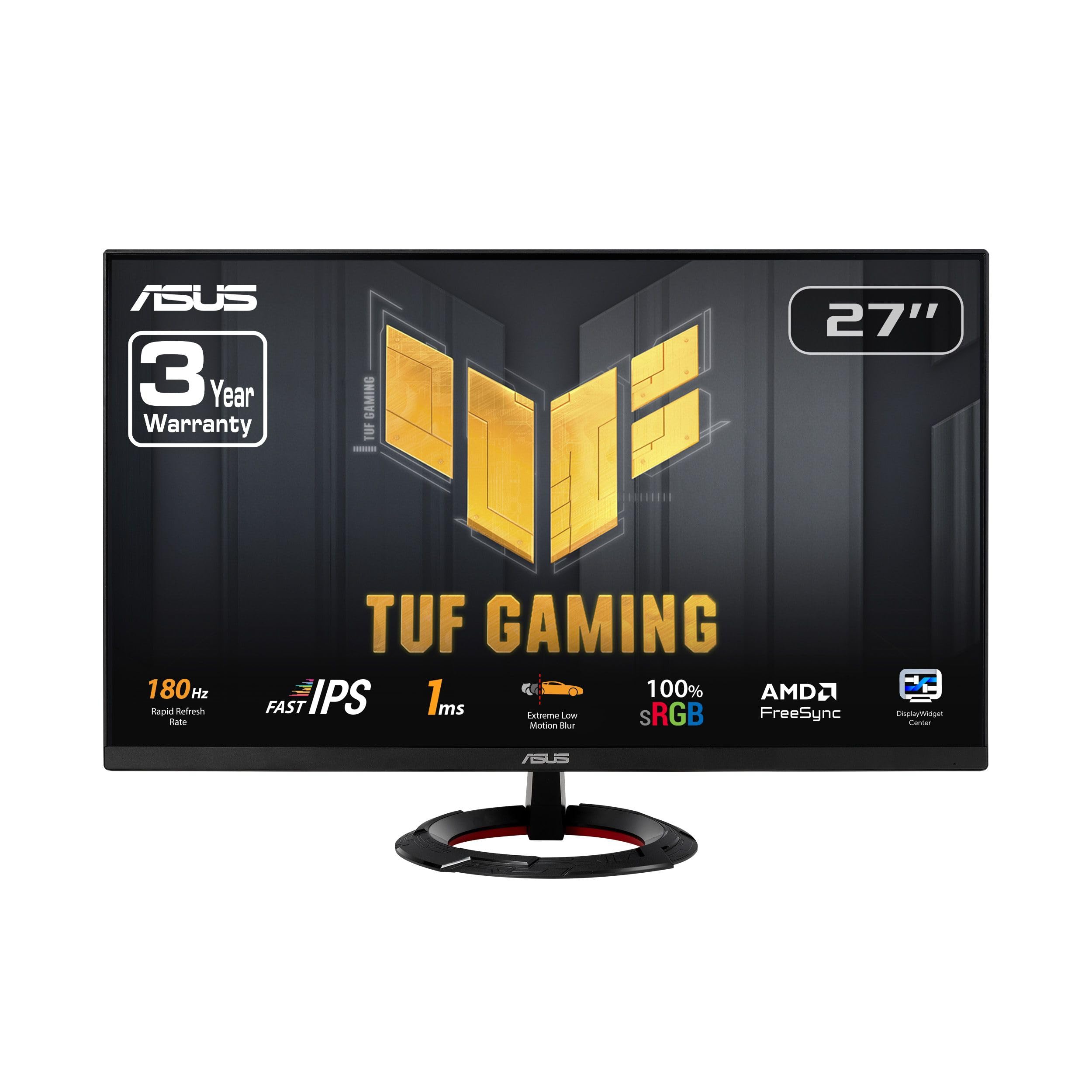 ASUS TUF Gaming 27 1080P Monitor (VG279Q3R) - Full HD, 180Hz, Fast IPS, Extreme Low Motion Blur, 1ms, FreeSync, Variable Overdri