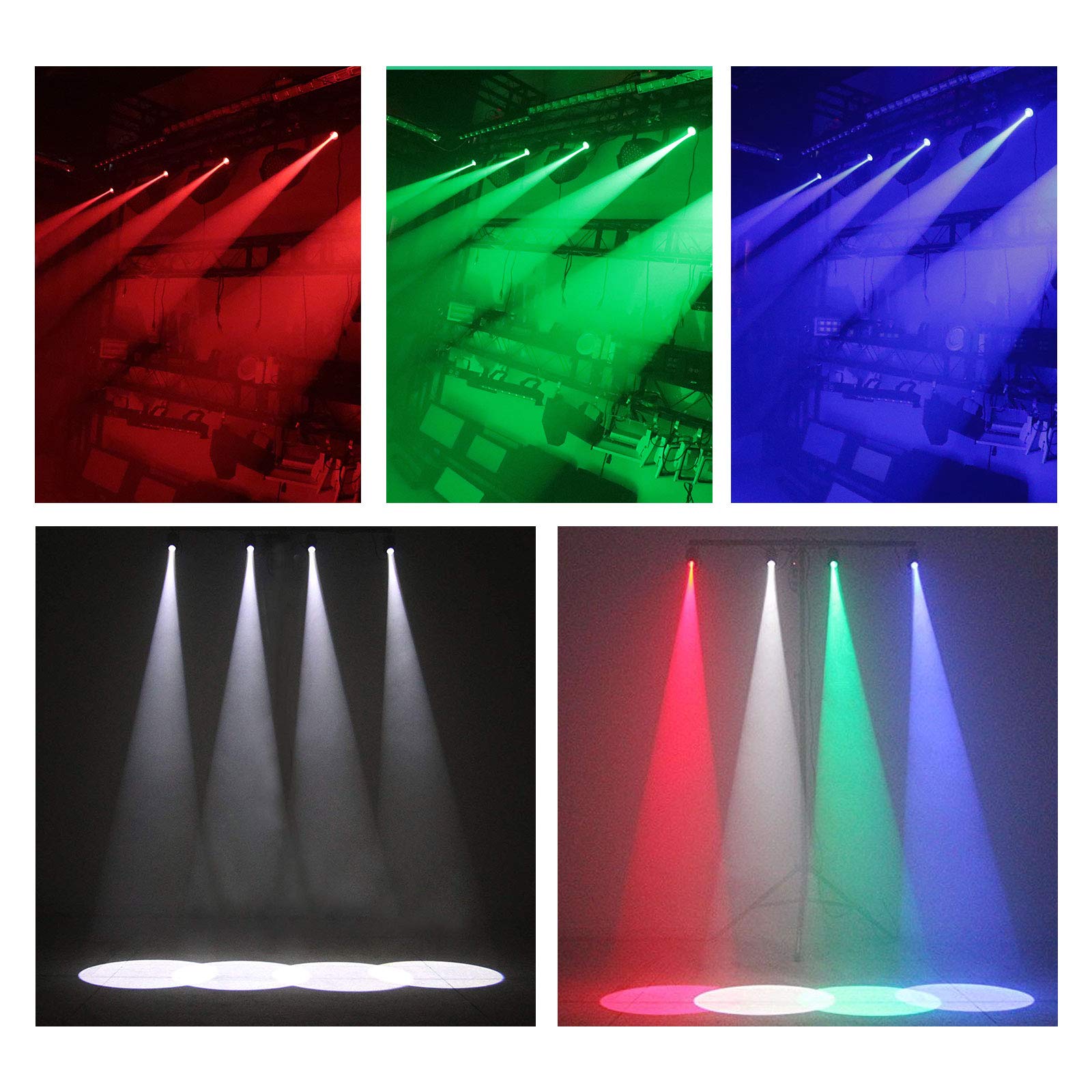 AQOOL Pinspot Light - Mini 15W RGBW LED Beam Spotlight, Remote Control, Green, Model VES600 for DJ, Disco, Dance Parties, Weddings