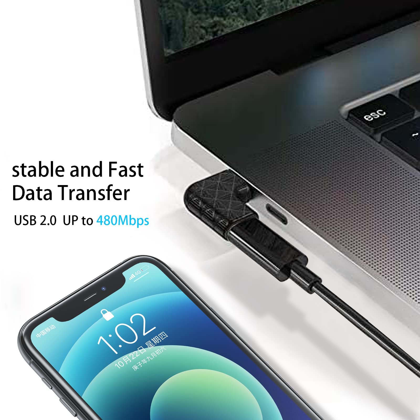 SMALLElectric USB-C Female to USB-A Male 90 Degree Right Angle Power Adapter
