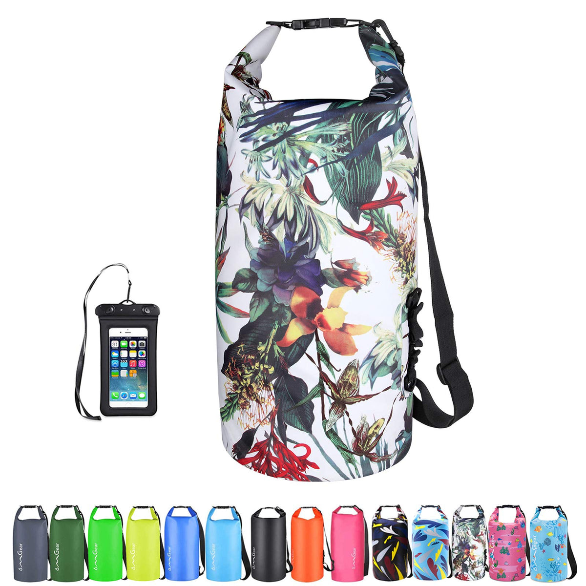 Omgear Waterproof Dry Bag Backpack Waterproof Phone Pouch 40L30L20L10L5L Floating Dry Sack For Kayaking Boating Sailing Canoeing