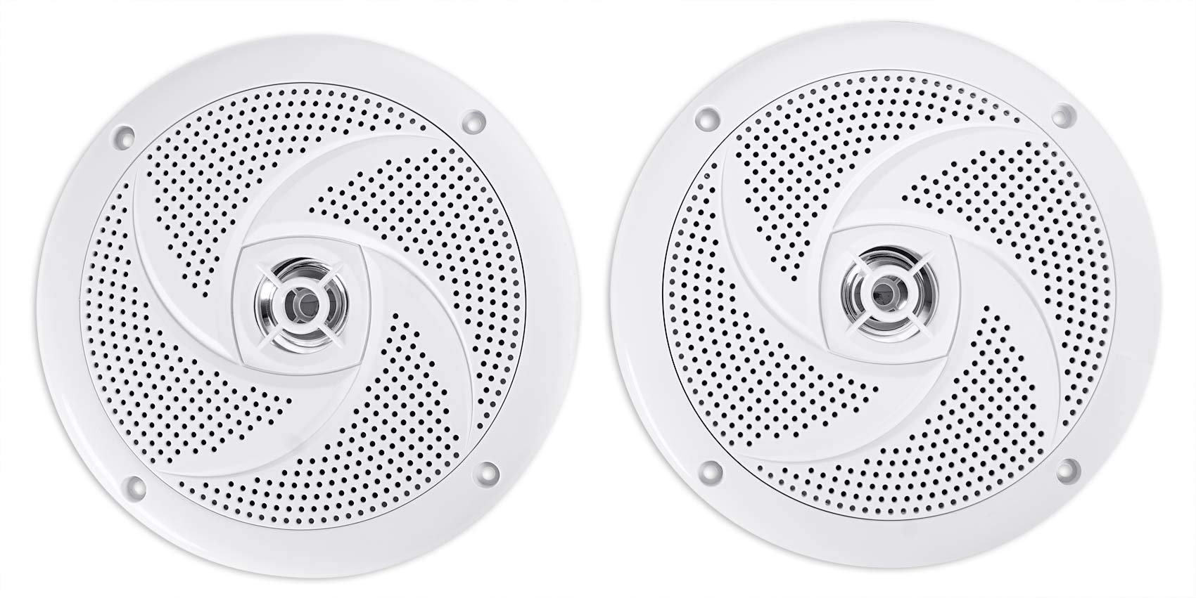 Rockville Pair Rsm65W 6.5 320 Watt Waterproof Shallow Slim Marine Boat Speakers, White
