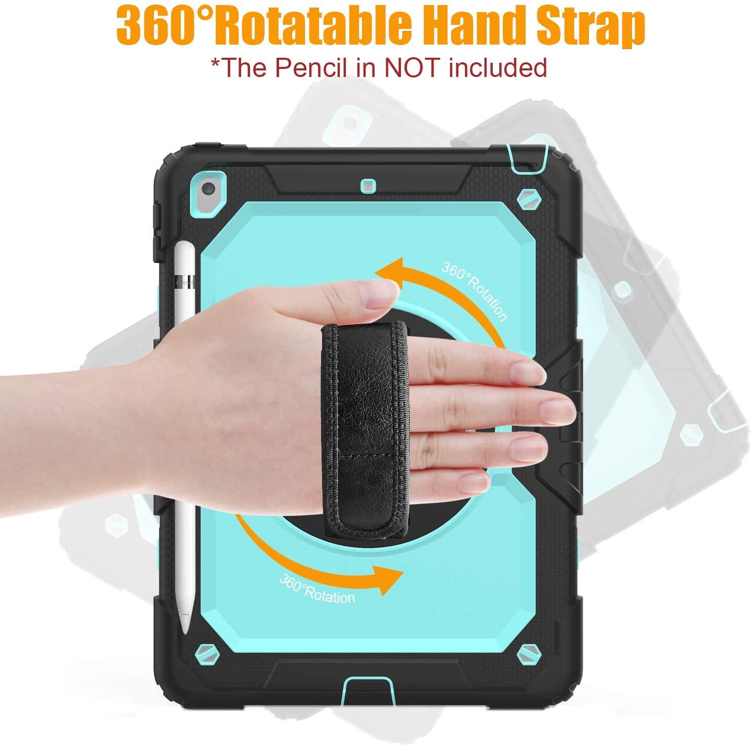 Blosomeet Case For Ipad 9Th/8Th Generation 2021/2020 10.2 Inch With Tempered Glass Screen Protector & Pencil Holder,Rugged Kids