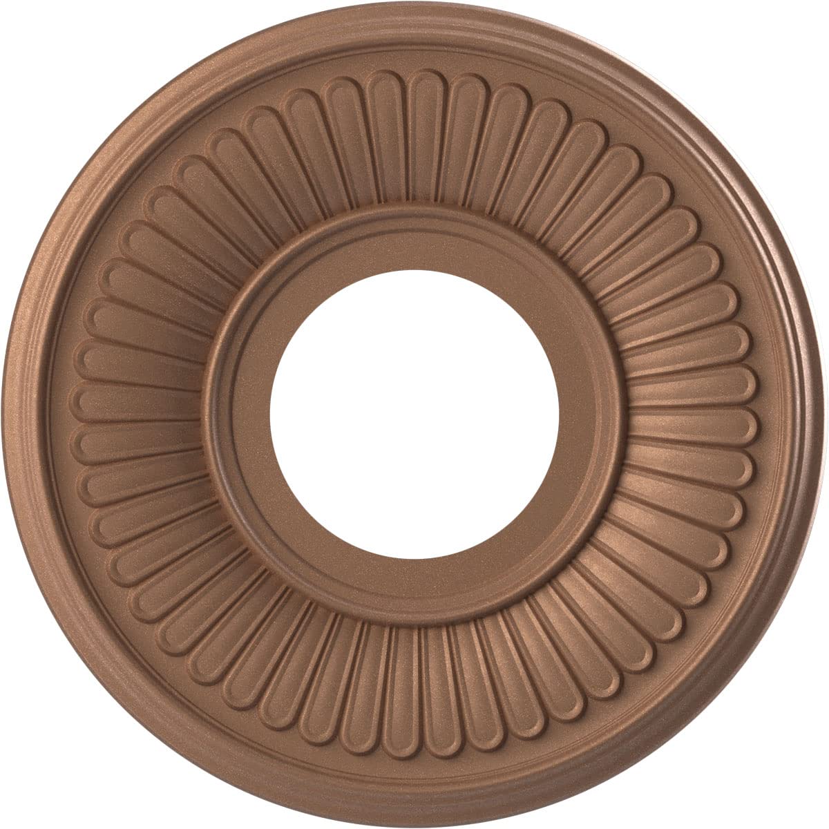 Ekena Millwork 10OD x 3 1/2ID x 3/4P Berkshire Thermoformed PVC Ceiling Medallion (Fits Canopies up to 4 1/2), Aged Copper