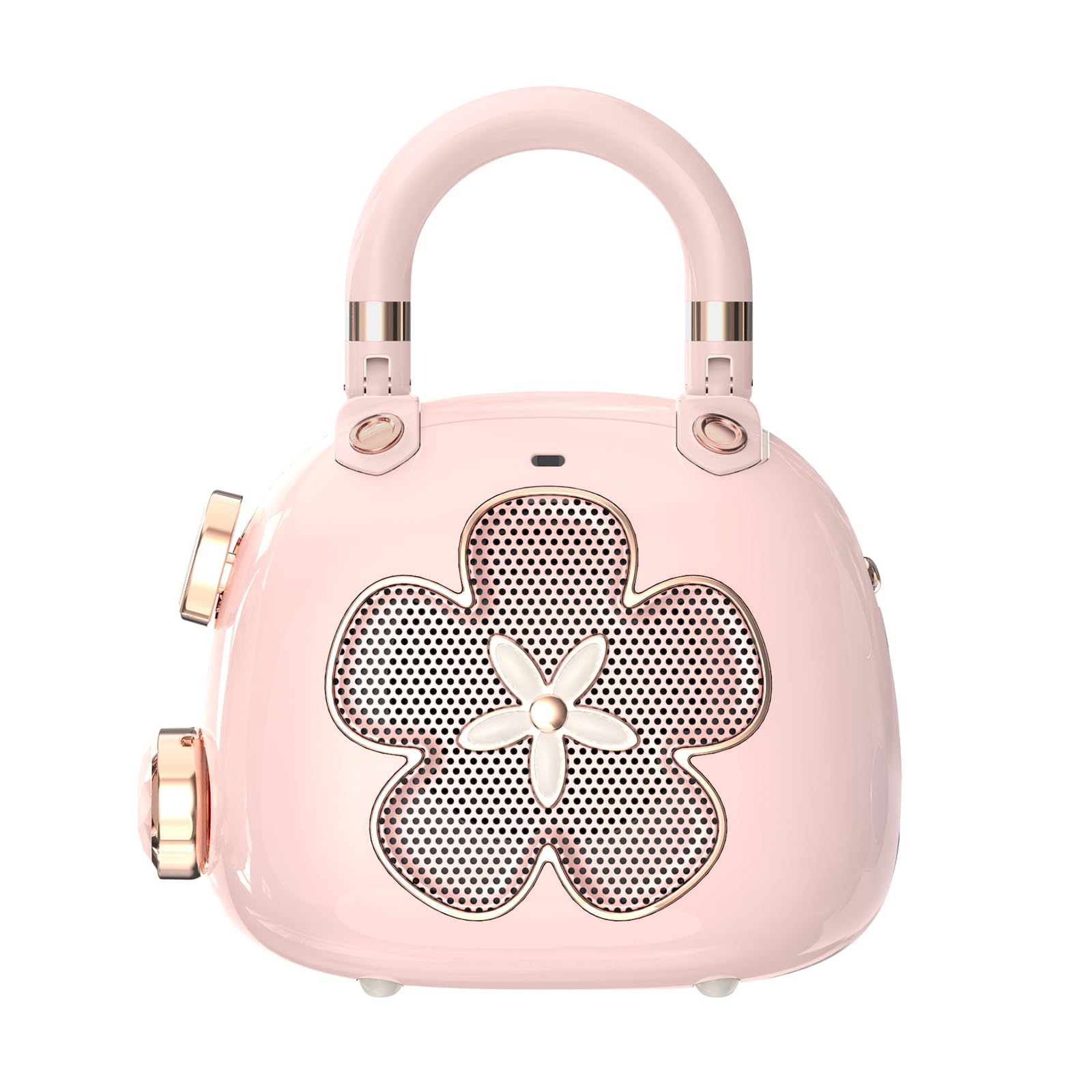 Doss Cute Bluetooth Speaker, Candy Mini Bluetooth Speaker With Mighty Sound, Retro Stylish Design, Adorable Speaker For Home, Room, Desk Decoration, Ideal Gifts Idea For Girls, Women Light Pink