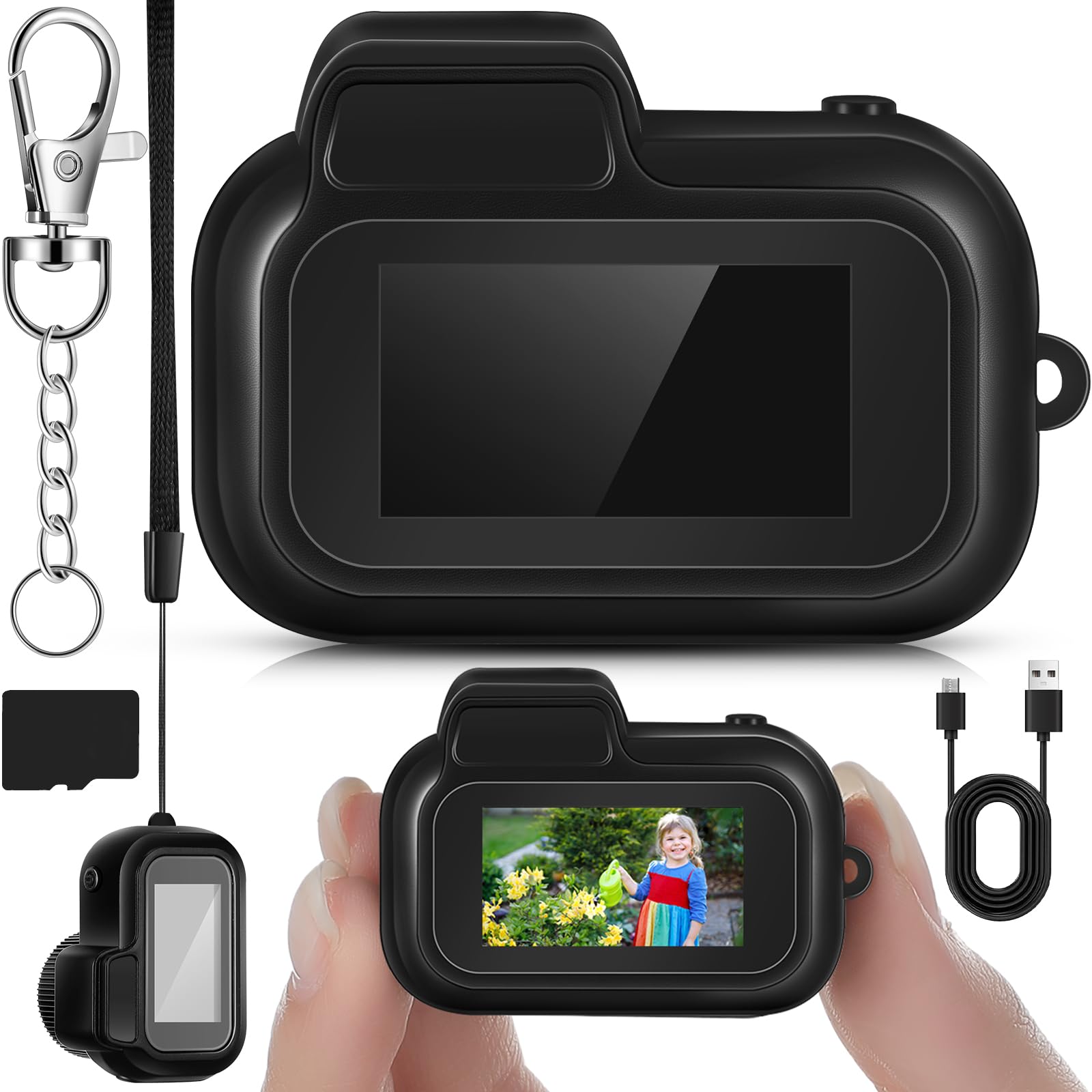 Relaxweex Mini Keychain Camera 1080P Small Retro Portable Photo Video Camera 100 Mins Battery Life Micro Video Camcorder For Tra