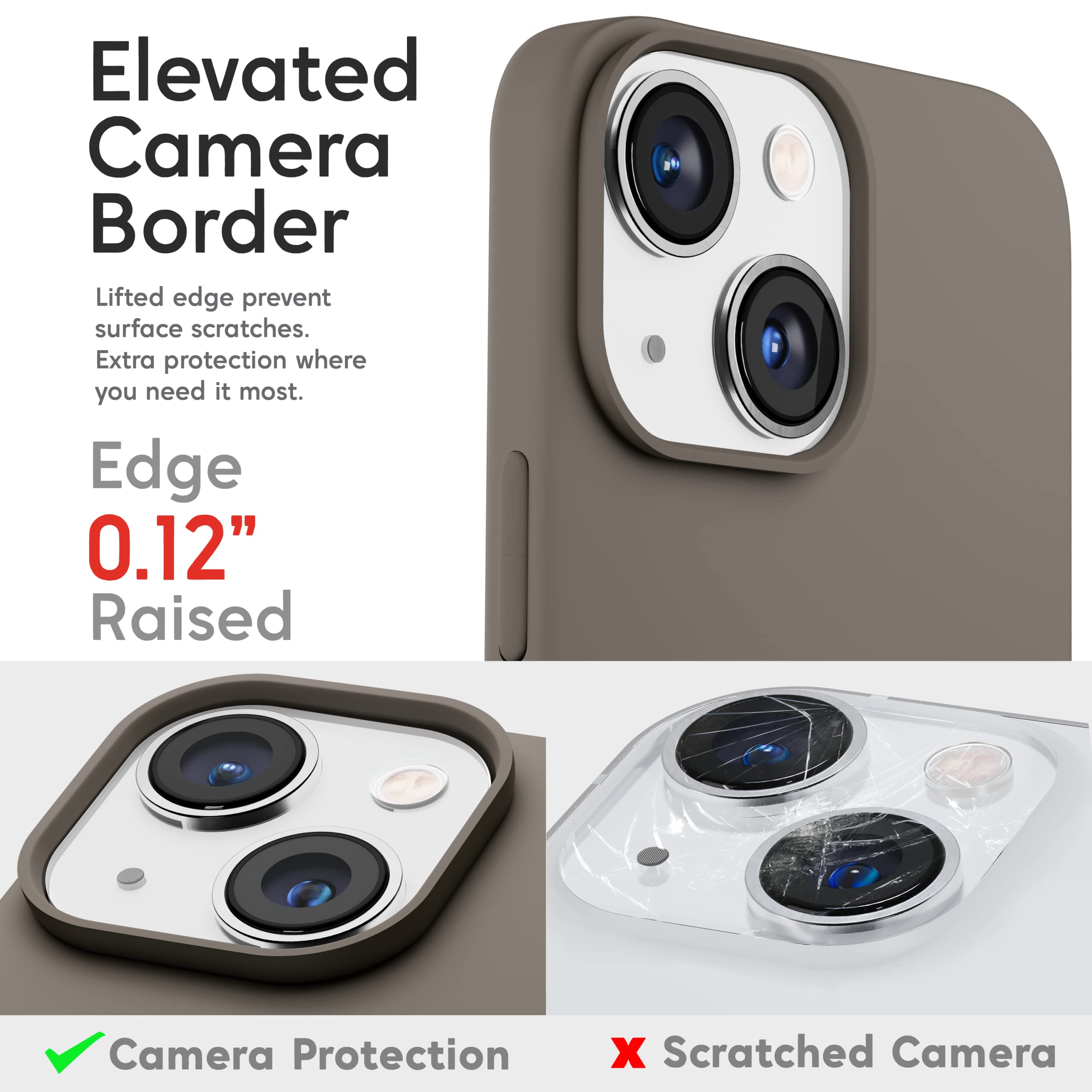IceSword iPhone 14 6.1 inch 2022 Slim Protective Shockproof Liquid Silicone Case Deep Stone