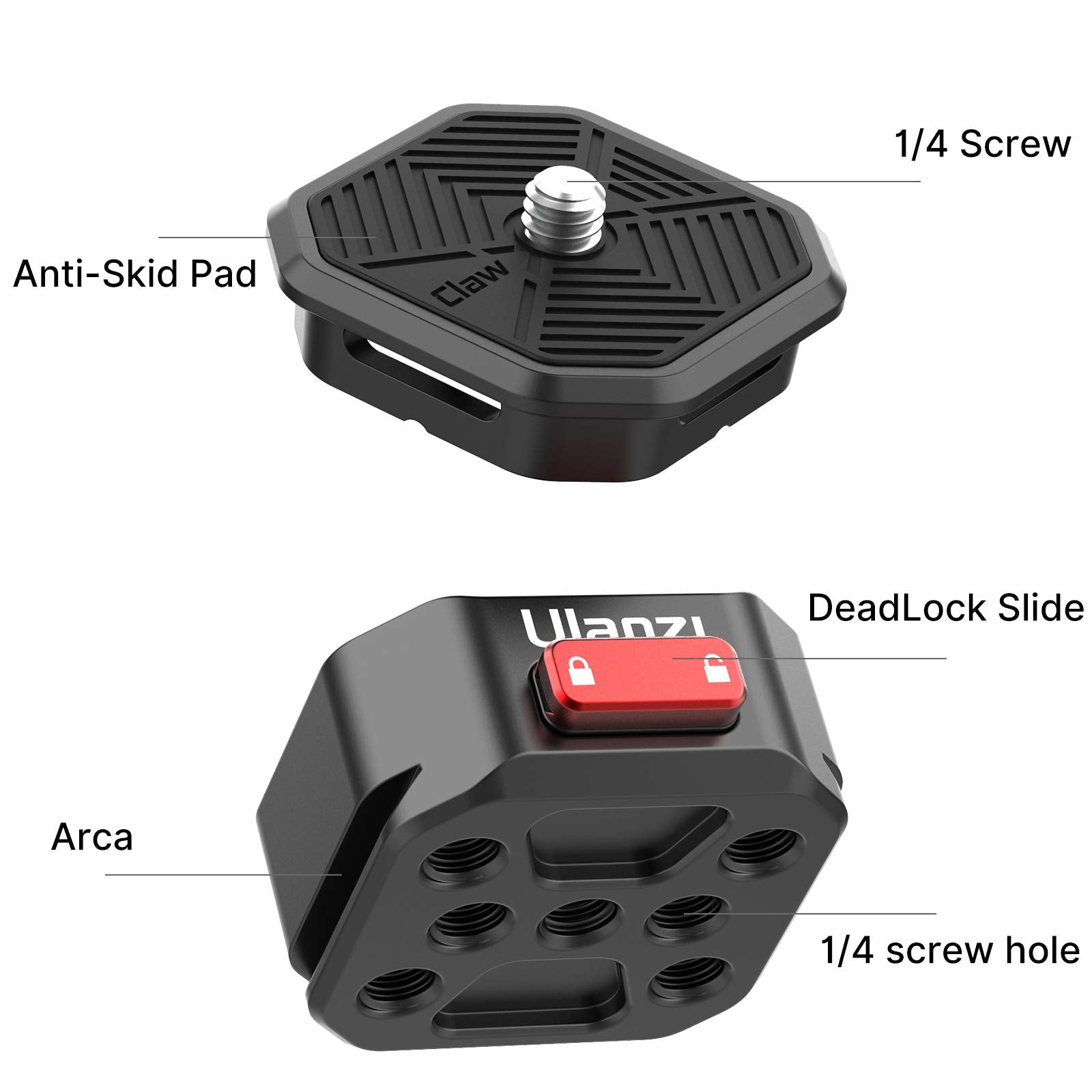Upgrade Claw Quick Release Plate Camera Mount W Arca Swiss Slot, Dslr Stabilizer Adapter Compatible With Sony/Nikon/Canon Camera