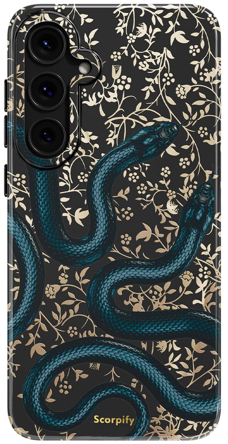 SCORPIFY Compatible with Samsung Galaxy S26 Plus Case [Compatible with MagSafe] for Matte Black Double Snake Design, Cute Magnet