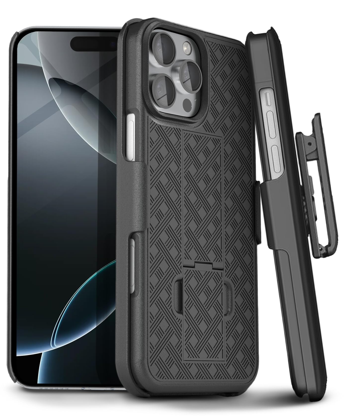 Motive For Iphone 16 Pro Holster Case, Belt Clip Case For Iphone 16 Pro, Shell Holster Combo 16 Pro, Slim Rugged Drop Shockproof