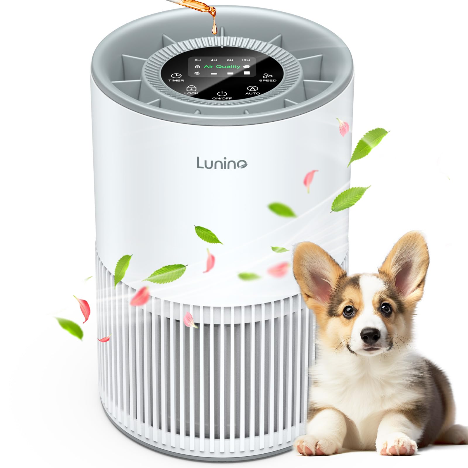 Air Purifiers For Home Large Room Up To 1200Ft, Lunino H13 True Hepa Air Purifier For Bedroom With Fragrance Function, Air Quali