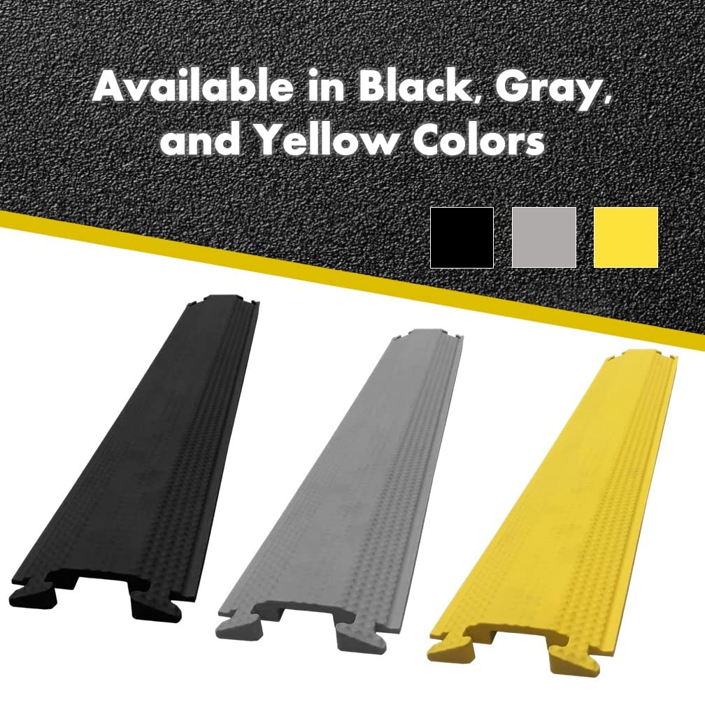 Kable Kontrol Drop Over Floor Cord Cover   60    Inch Long 1 Channel Cable Or Wire Protector   Rubber Ramp For Indoor And Outdoo