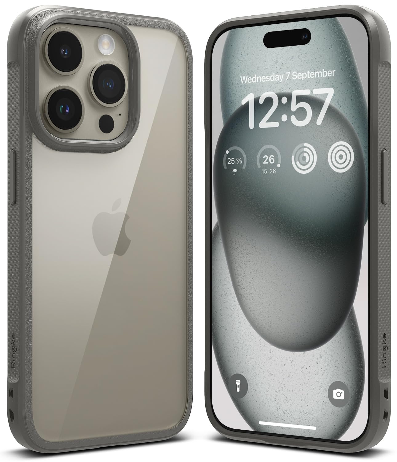 Ringke Fusion Bold for iPhone 15 Pro Case, Textured Sides for Grip, Anti-Yellowing Technology, Clear Back to Show Phone Color - 