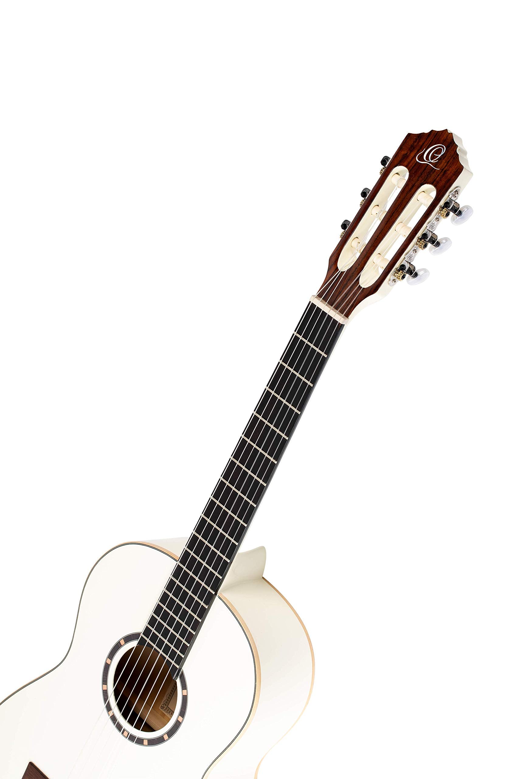 Ortega Guitars 6 String Family Series 3/4 Size Nylon Classical Guitar W/Bag, Right, Spruce Top-White-Gloss, (R121-3/4Wh)