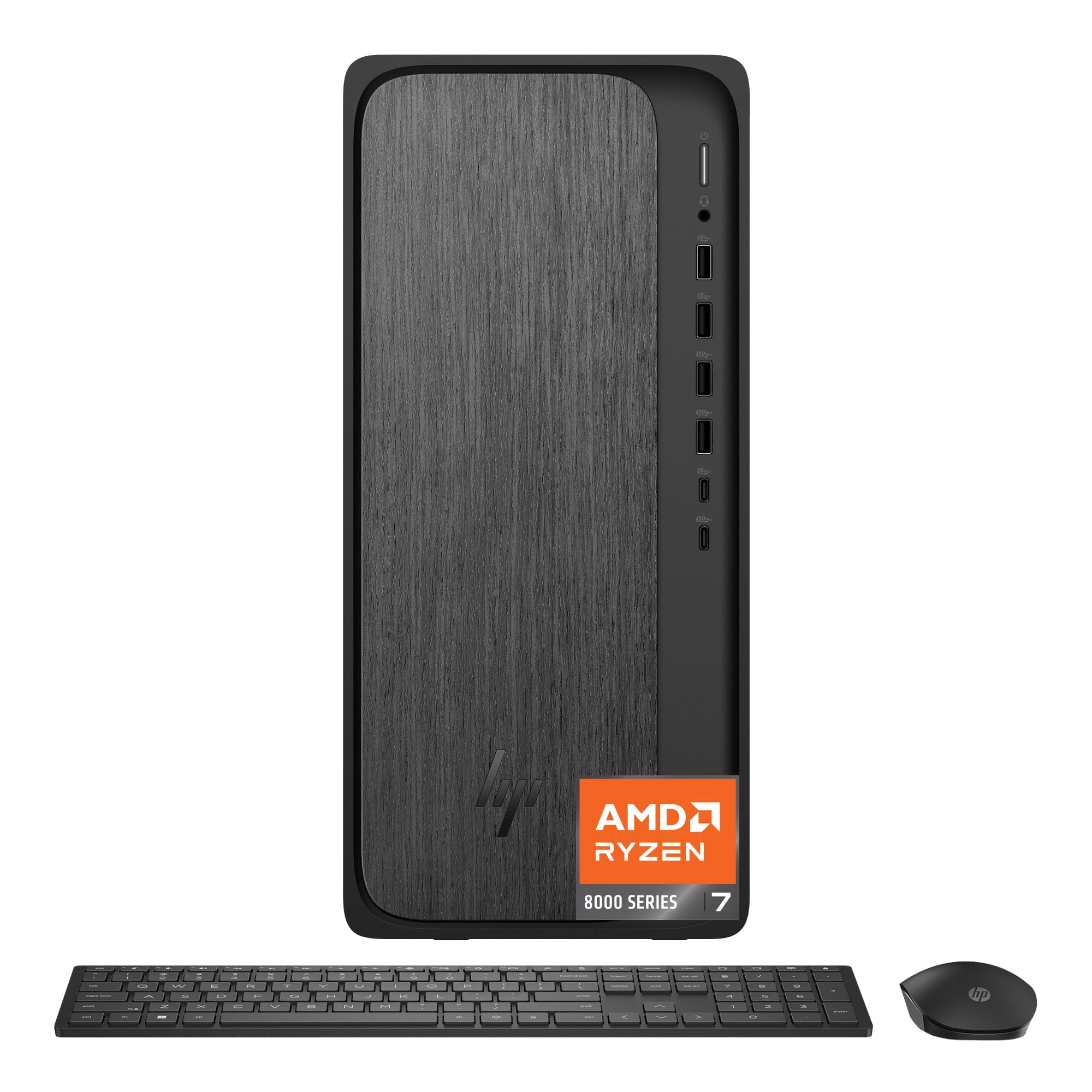 HP OmniDesk Desktop PC, AMD Ryzen 7 8700G, 16 GB RAM, 512 GB SSD, AMD Radeon 780M Graphics, Windows 11 Home, Microsoft Copilot,