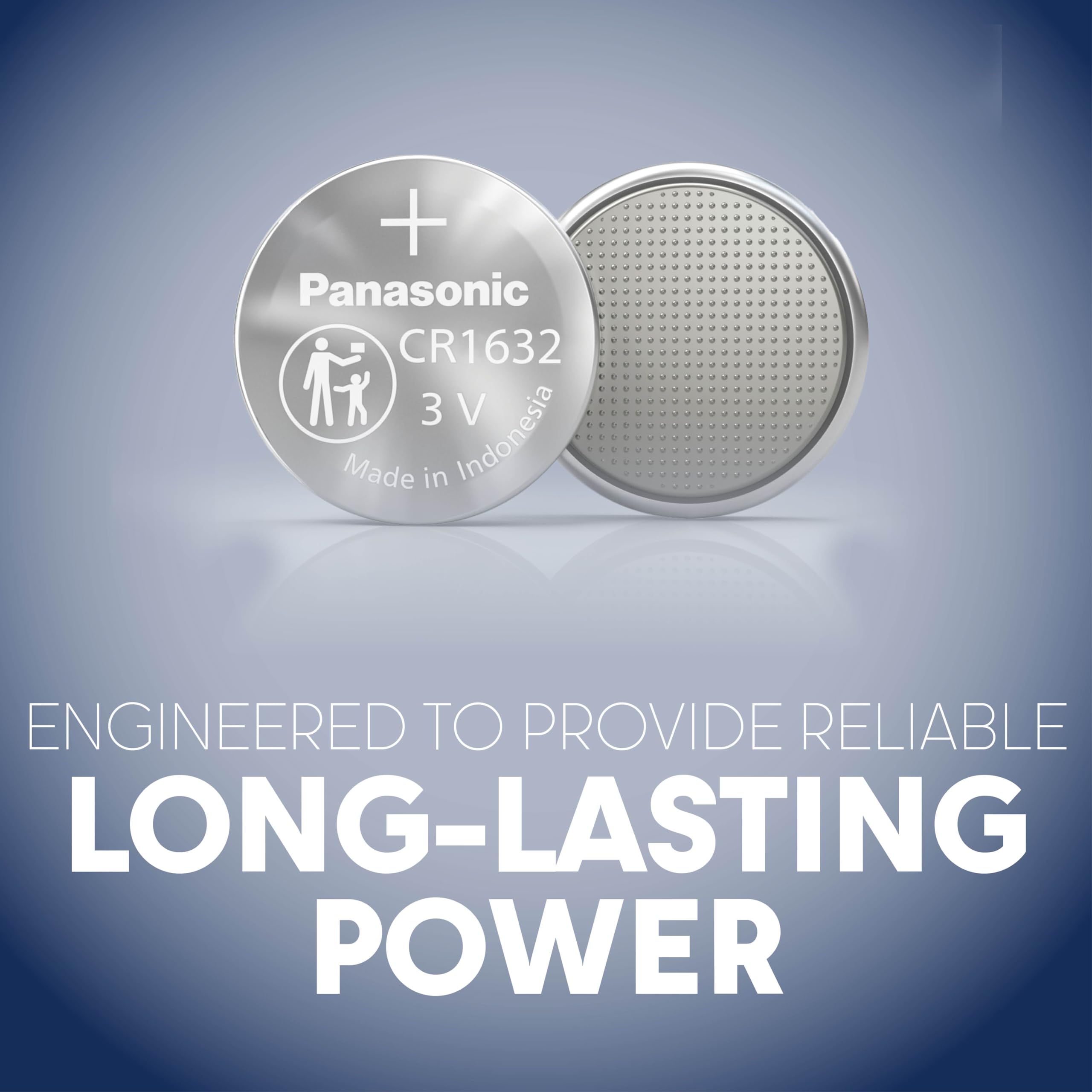Panasonic Cr1632 3.0 Volt Long Lasting Lithium Coin Cell Batteries In Child Resistant, Standards Based Packaging, 2 Battery Pack