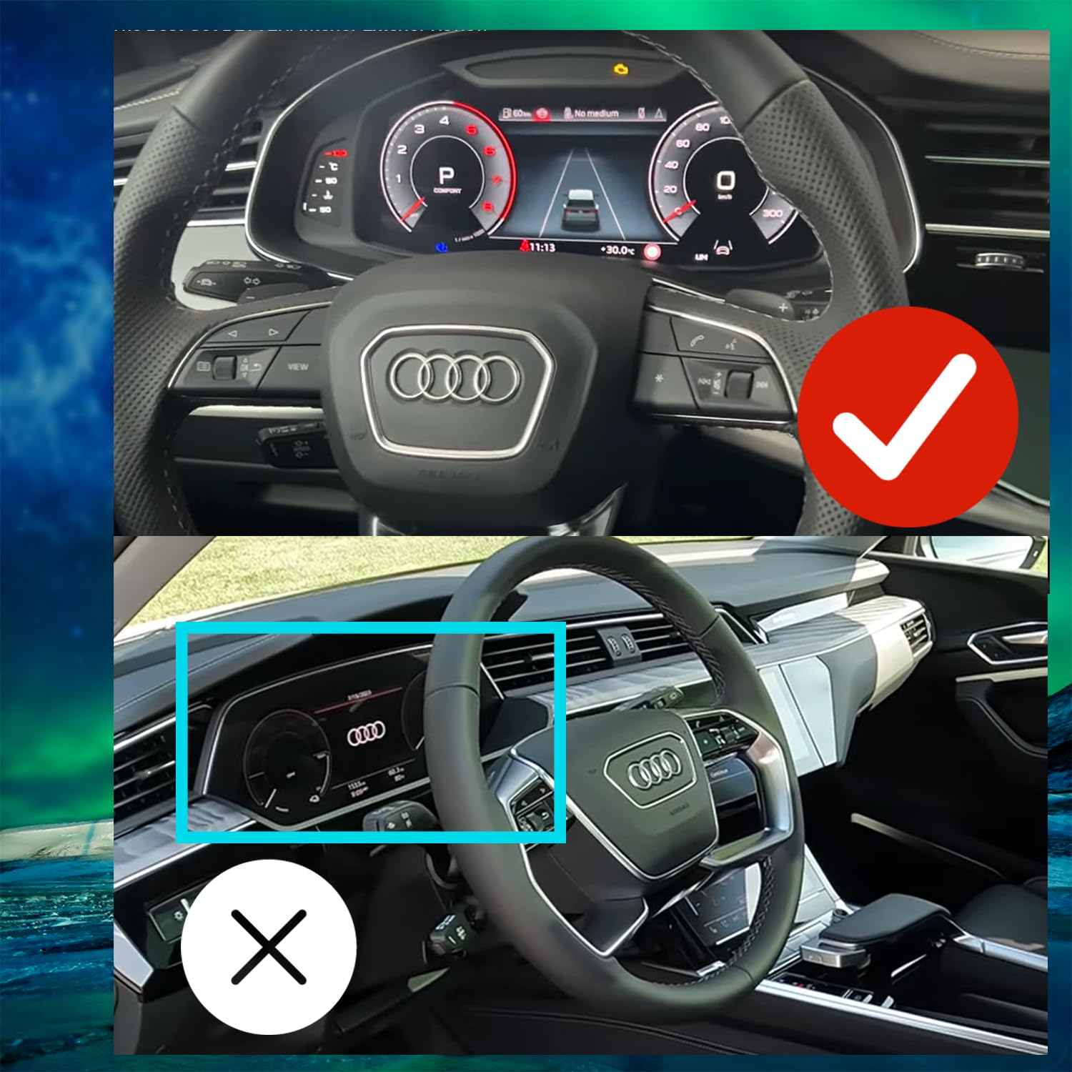 Eueky 2024 2025 2023 2020 Audi Q7 / Q8 10.1 Inch Screen Protector Navigation A Smaller 8.6 Incher Located Below,Dashbord Tempere