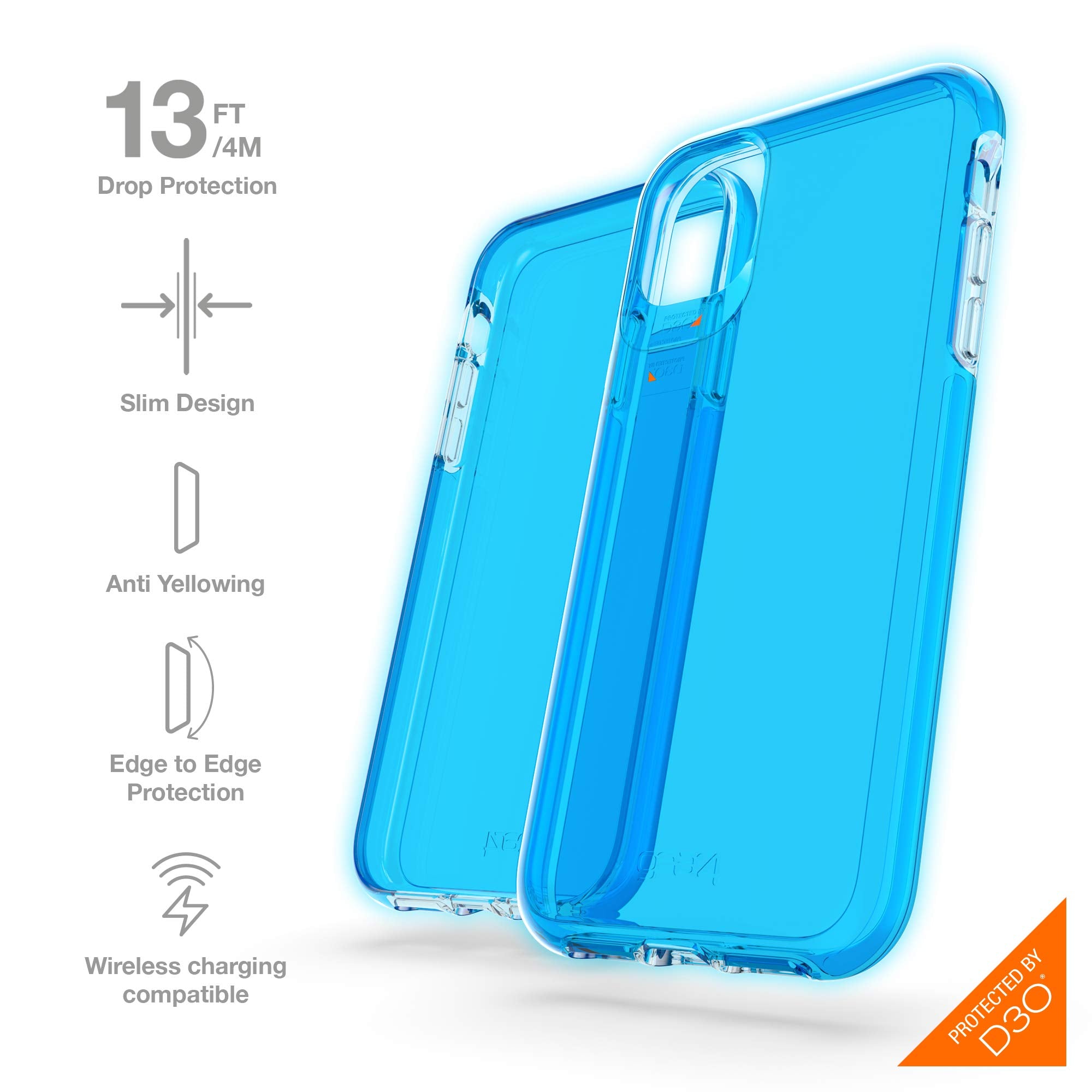 Gear4 Zagg Crystal Palace Neon Compatible With Iphone 11 Case, Advanced Impact Protection With Integrated D3O Technology, Anti Y