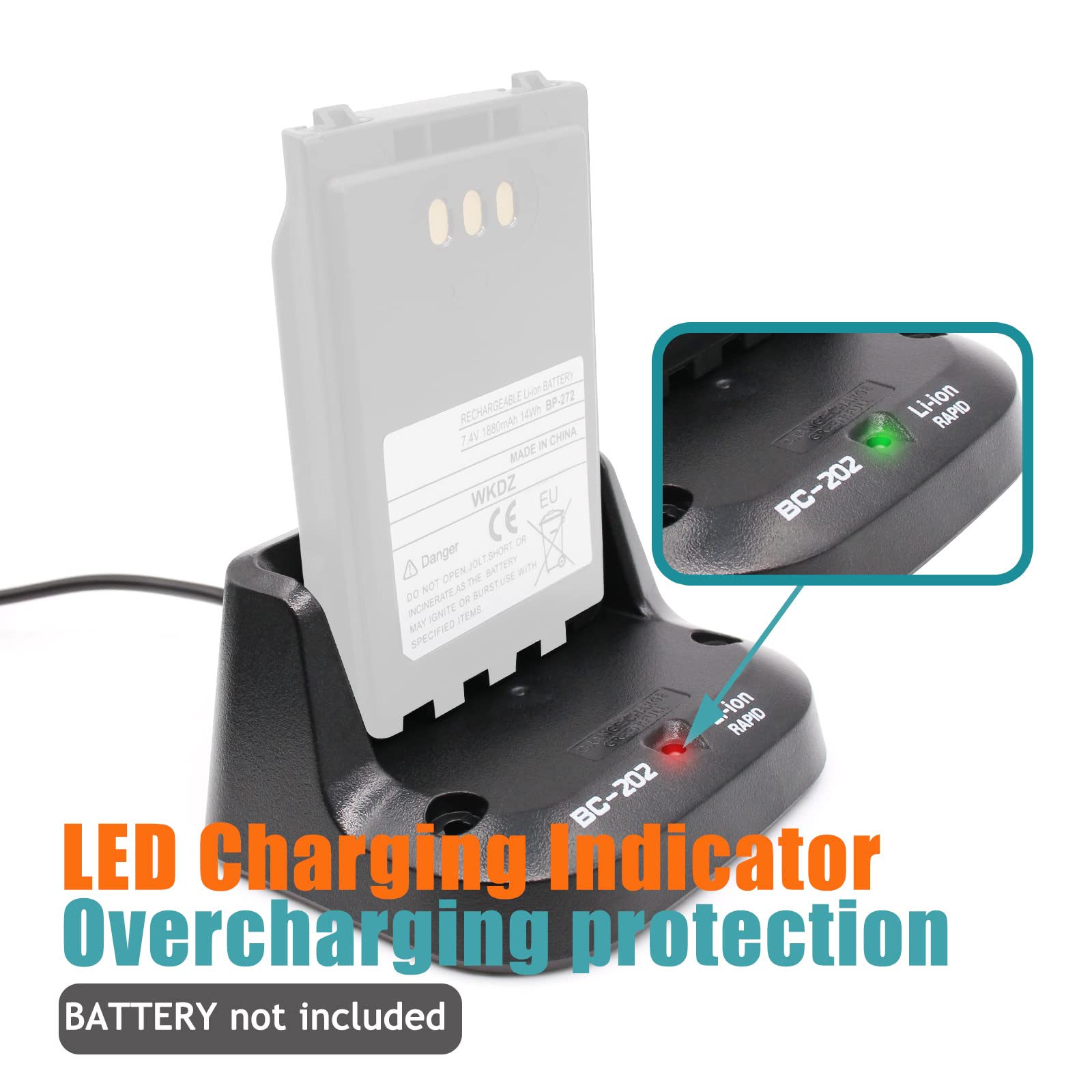 Replace Bc 202 Rapid Charger Compatible For Icom Id 31A Id 31E Id 51A Id 51E Id 52A Id 52E Radio Icom Bp 307 Bp 272 Bp 272Li Bp