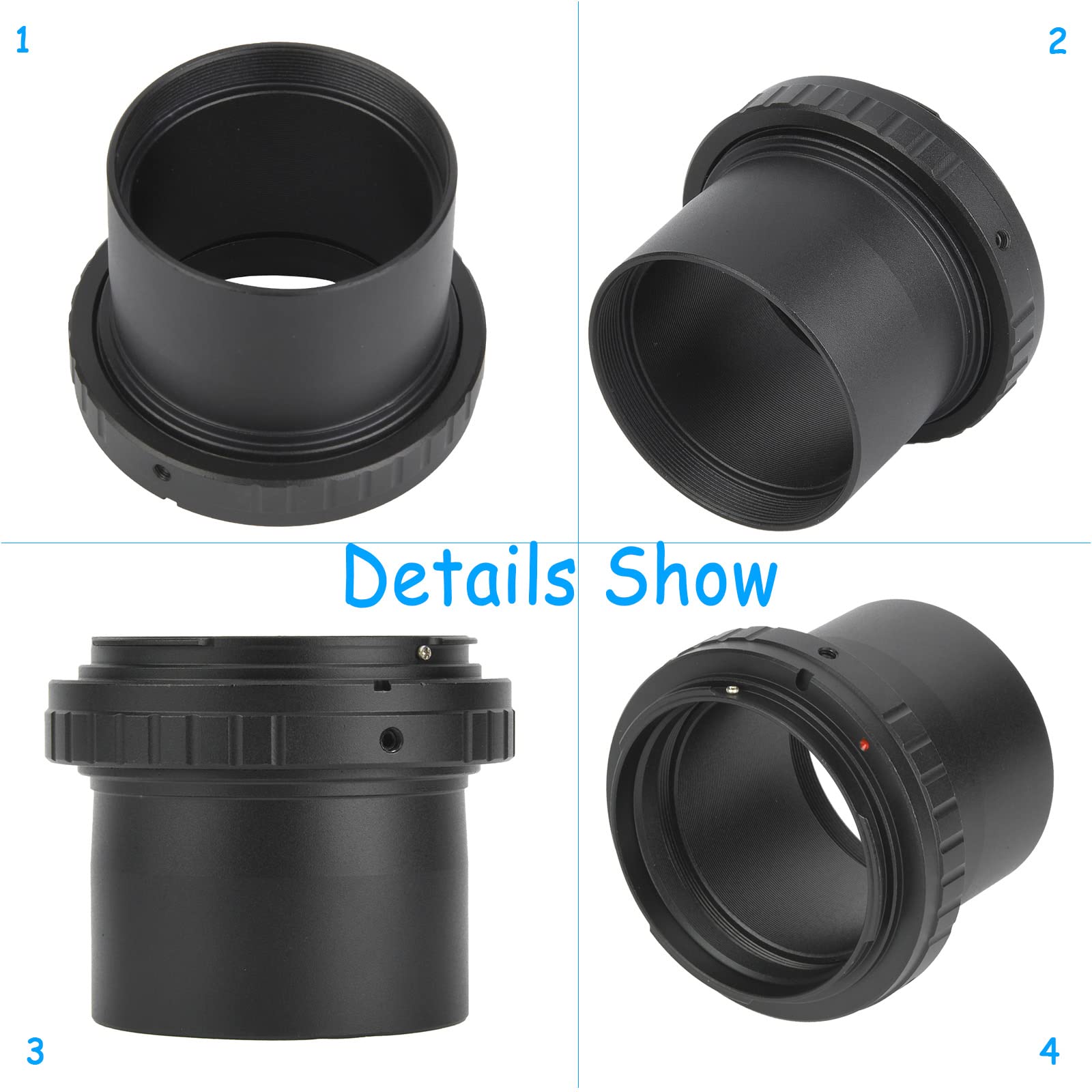 Telescope Camera Adapter For Canon Telescope Adapter, 2 Inch Camera Adapter M48 X 0.75Mm T Ring Adapter Telescope Mount & Inner/Outer Ring Double Structure, For Canon Mount Camera 2In Eyepiece