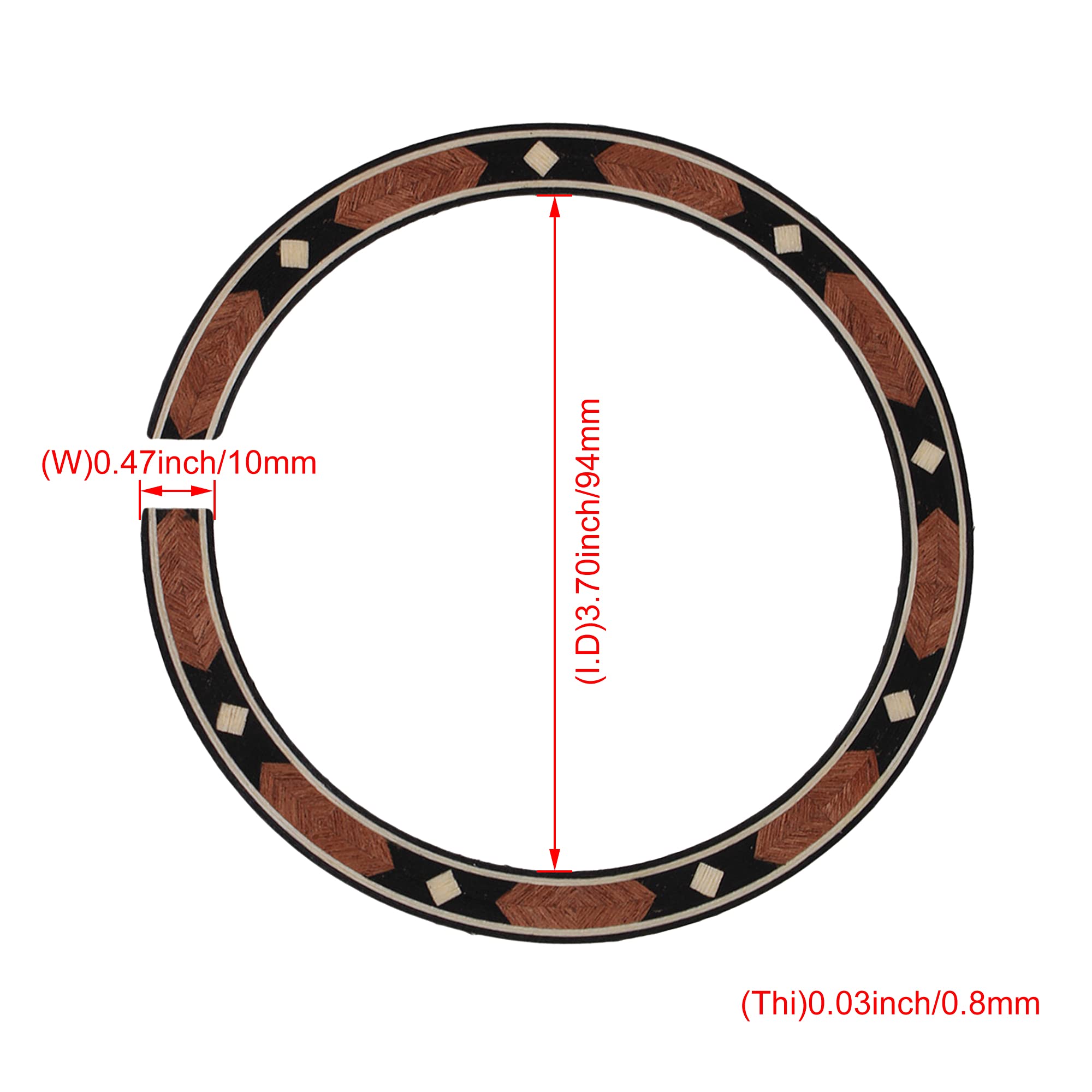 Bqlzr Acoustic Guitar Soundhole Rosewood Rosette,Round Sound Hole Decoration Add Some Bling To The Face,Inner Diameter 3.70Inch,