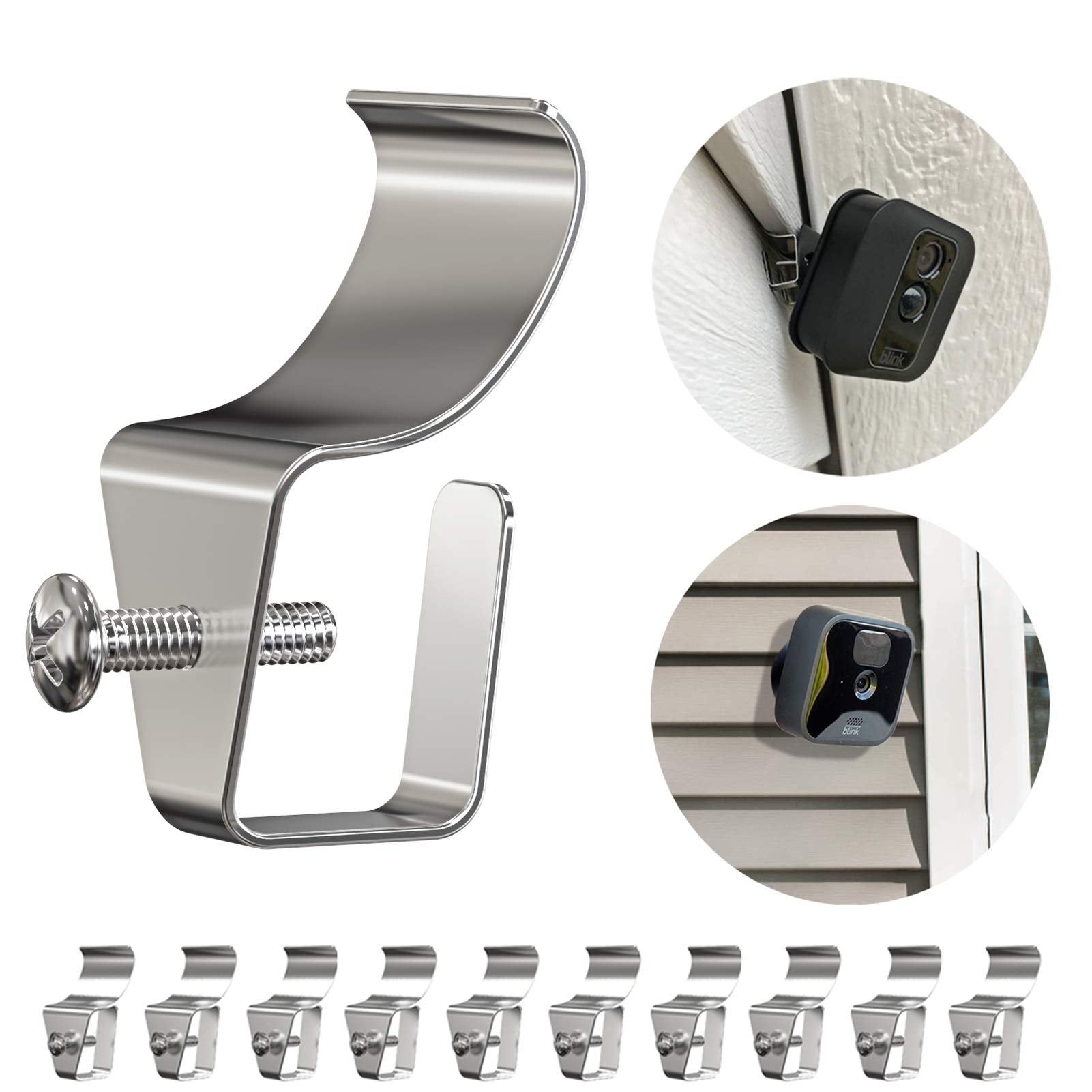 Vinyl Siding Clip Hooks For All New Outdoor Camera, No Hole Needed Outdoor Siding Hanger Mounting For Home Security Camera, Vinyl Siding Mount,12 Pack