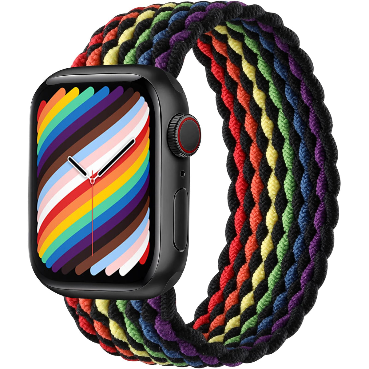 Zedoli Compatible With Apple Watch Band 46Mm 45Mm 44Mm 42Mm 49Mm Men, Stretchy Braided Solo Loop Elastic Nylon Sport Strap For A