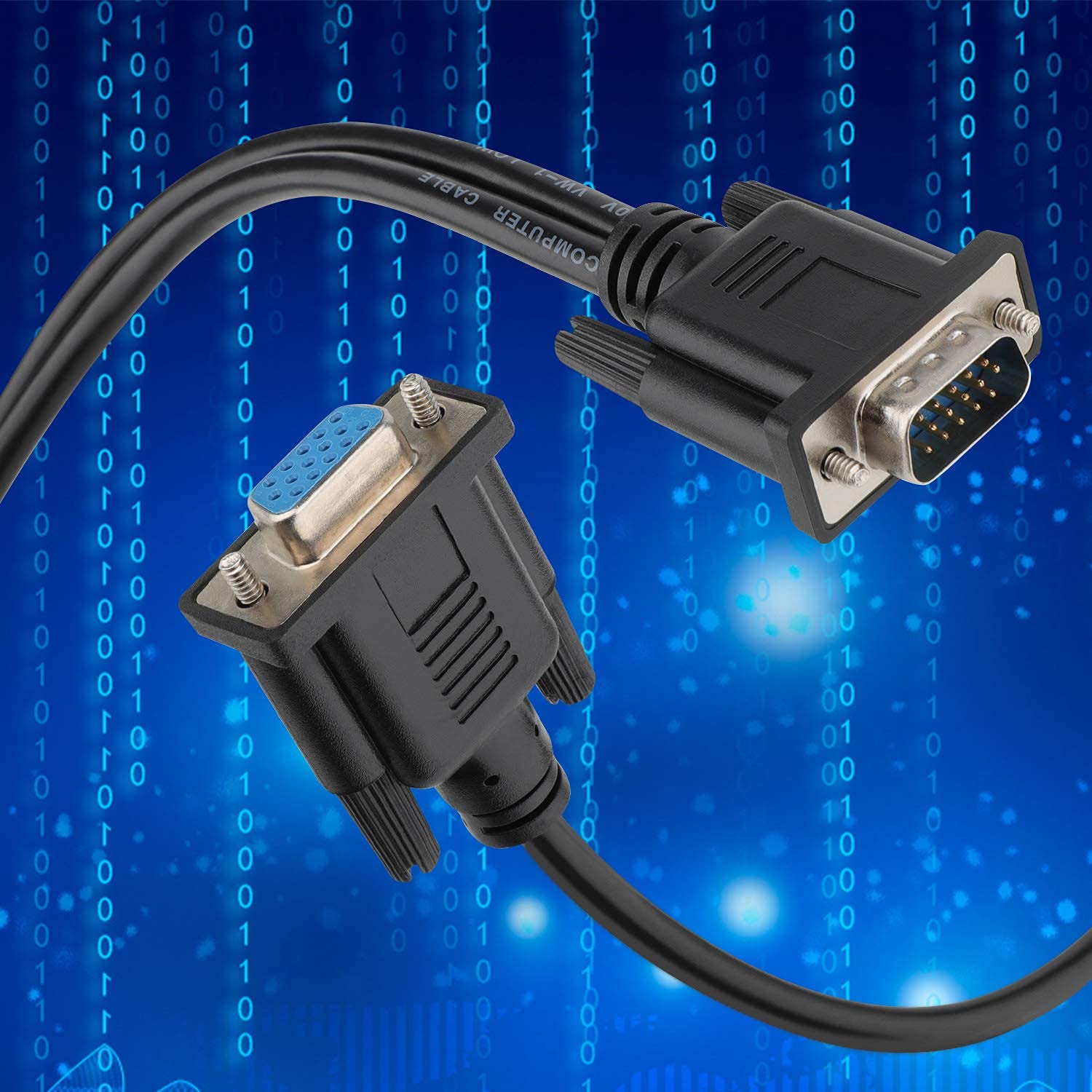 Saisn Vga Y Splitter Cable, Vga 1 Male To Vga 2 Female Adapter Cable Dual Vga Monitor Y Cable For Screen Duplication   1 Feet, B