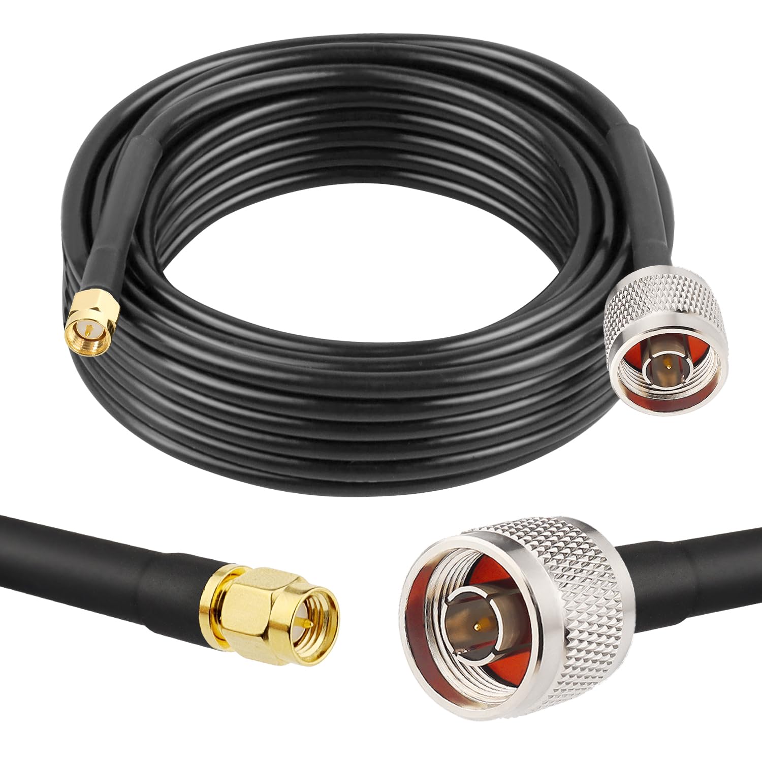 Mookeerf N Male To Sma Male Cable 20Ft Low Loss Rg58 Sma To N Cable 50 Ohm For Wifi Router,Gps Receiver,Antenna,Signal Booster U