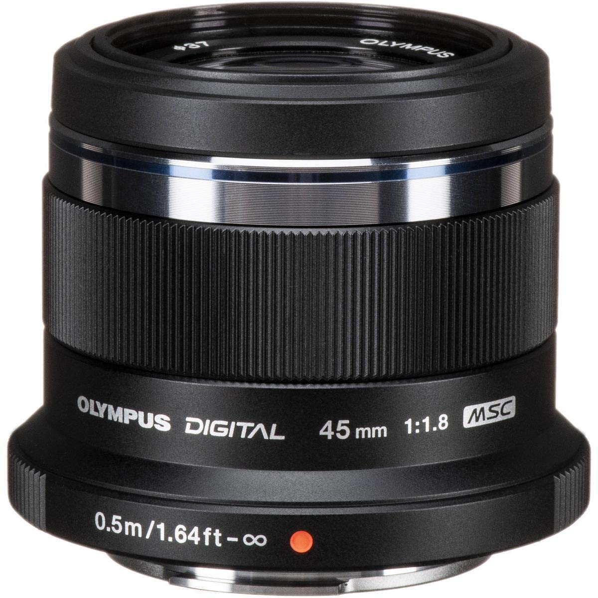 Om System Olympus M.Zuiko Digital 45Mm F1.8 Black For Micro Four Thirds System Camera, Compact Design, Beautiful Bokeh, Bright