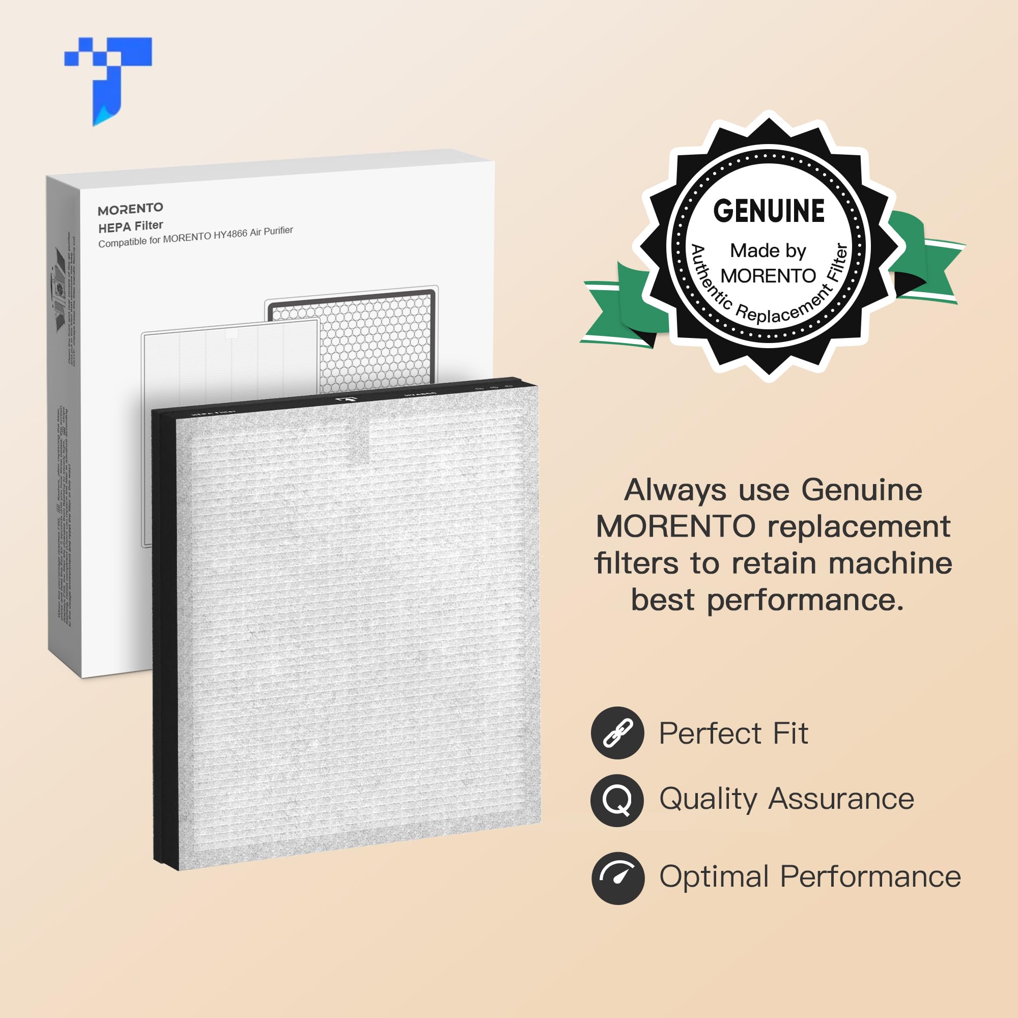 Morento 2 Pack Hy4866 Genuine Air Purifier Replacement Filter For Hy4866 Air Purifier, Enhanced Version