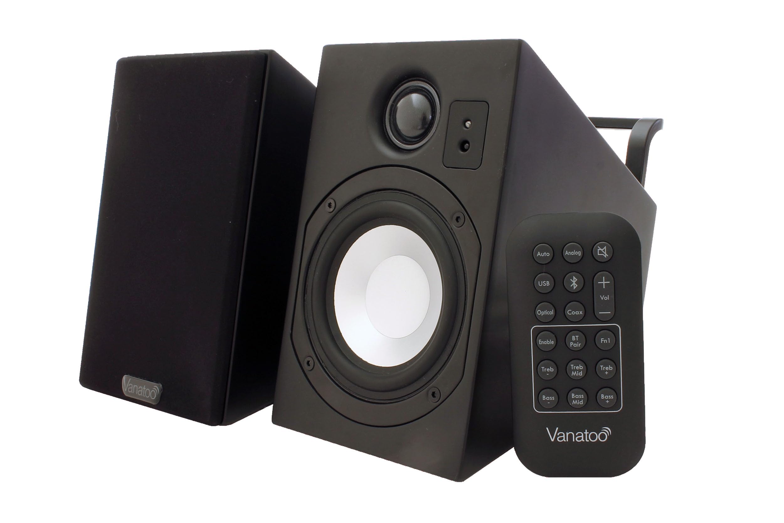 Vanatoo Transparent Zero Plus Near Field Studio Monitor Speakers Pair For Tv, Pc, Gaming. 120 Watt Powered Speakers For Desktop And Room Use. Aux, Usb, Bluetooth, Toslink Optical, Remote Control.