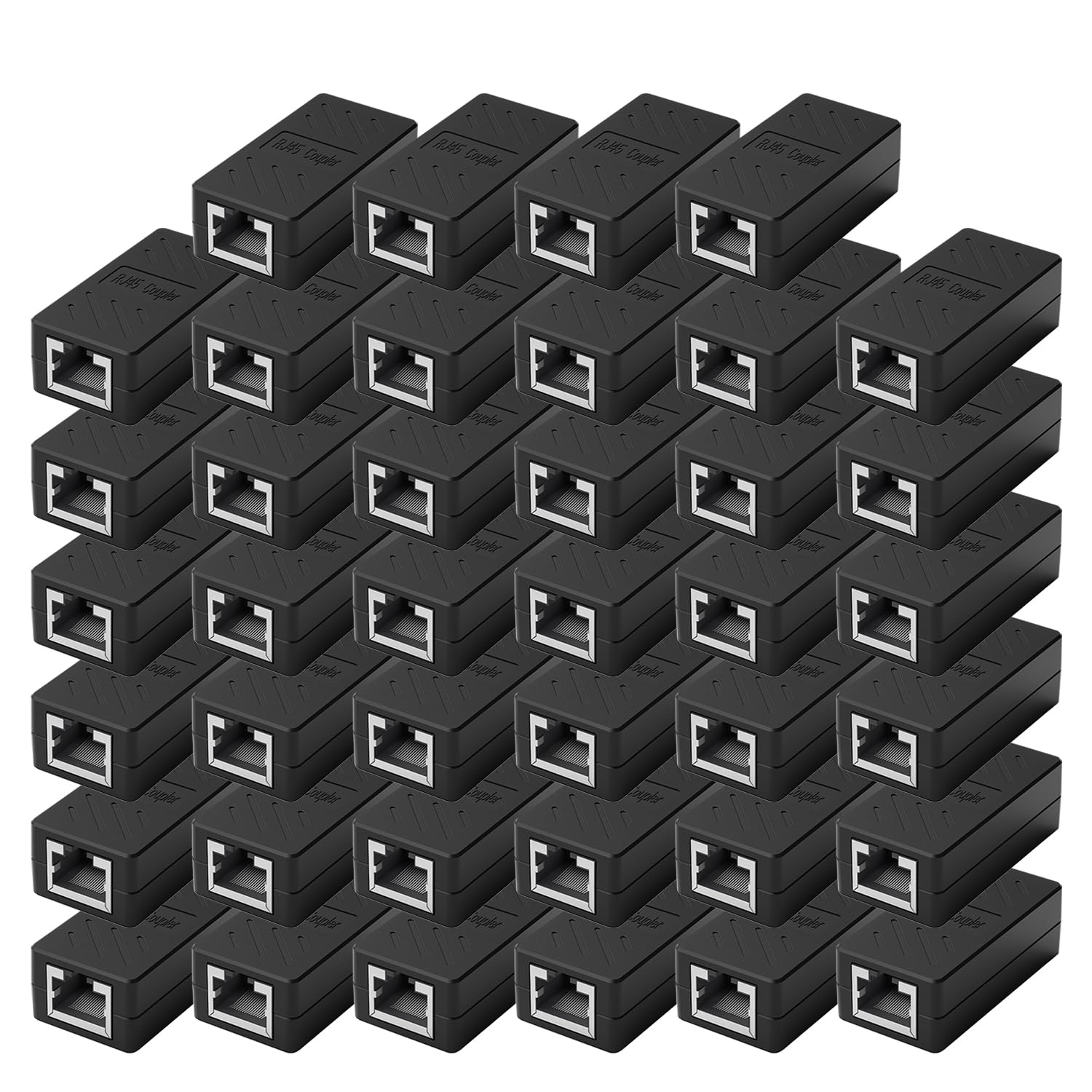 Zuzong 40 Pcs Gigabit Rj45 Coupler, Ethernet Extender Connector In Line Coupler For Cat8/Cat7/Cat6/Cat5E/Cat5 Ethernet Cable Extender Adapter Female To Female (Black)