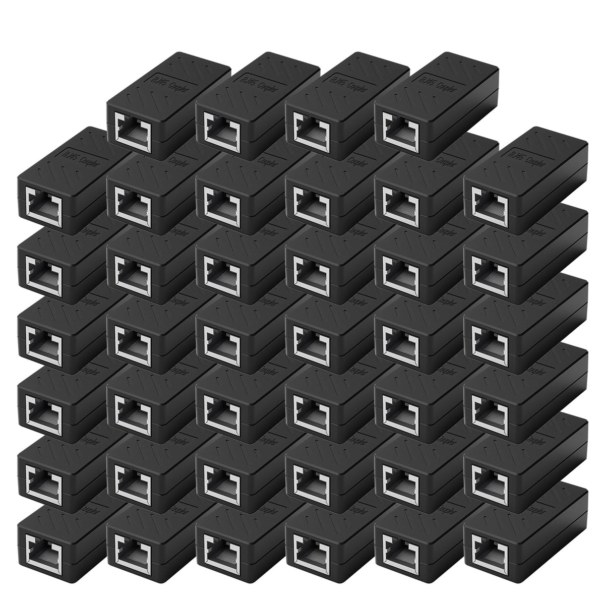 Zuzong 40 Pcs Gigabit Rj45 Coupler, Ethernet Extender Connector In Line Coupler For Cat8/Cat7/Cat6/Cat5E/Cat5 Ethernet Cable Extender Adapter Female To Female (Black)