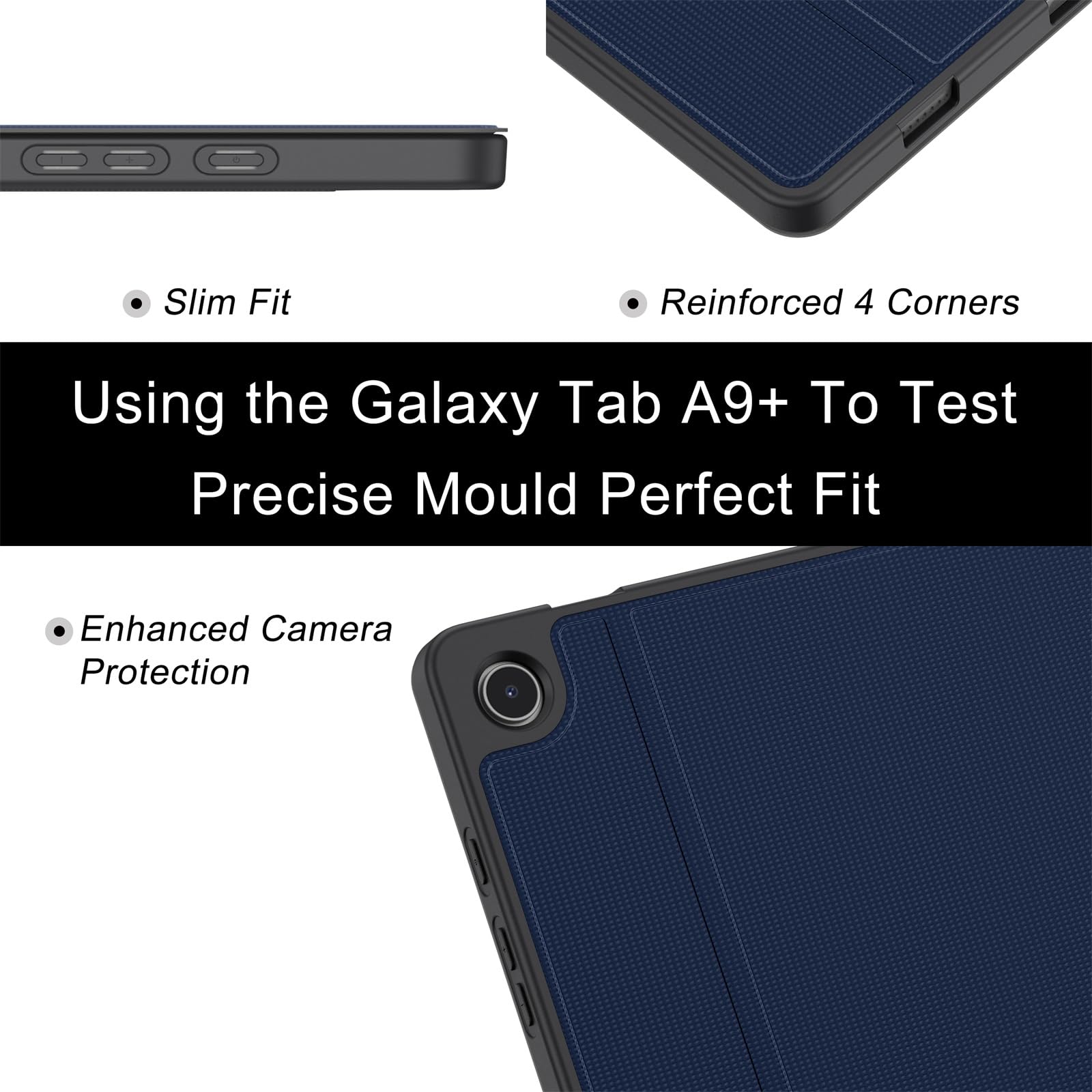 Soke Case For Galaxy Tab A9+/A9 Plus 11 Inch 2023, Shock Proof Smart Folio Stand Case, Multi  Viewing Angles, Soft Tpu Back Cover For Samsung Galaxy Tab A9+ Tablet [Sm X210/X216/X218], Navy