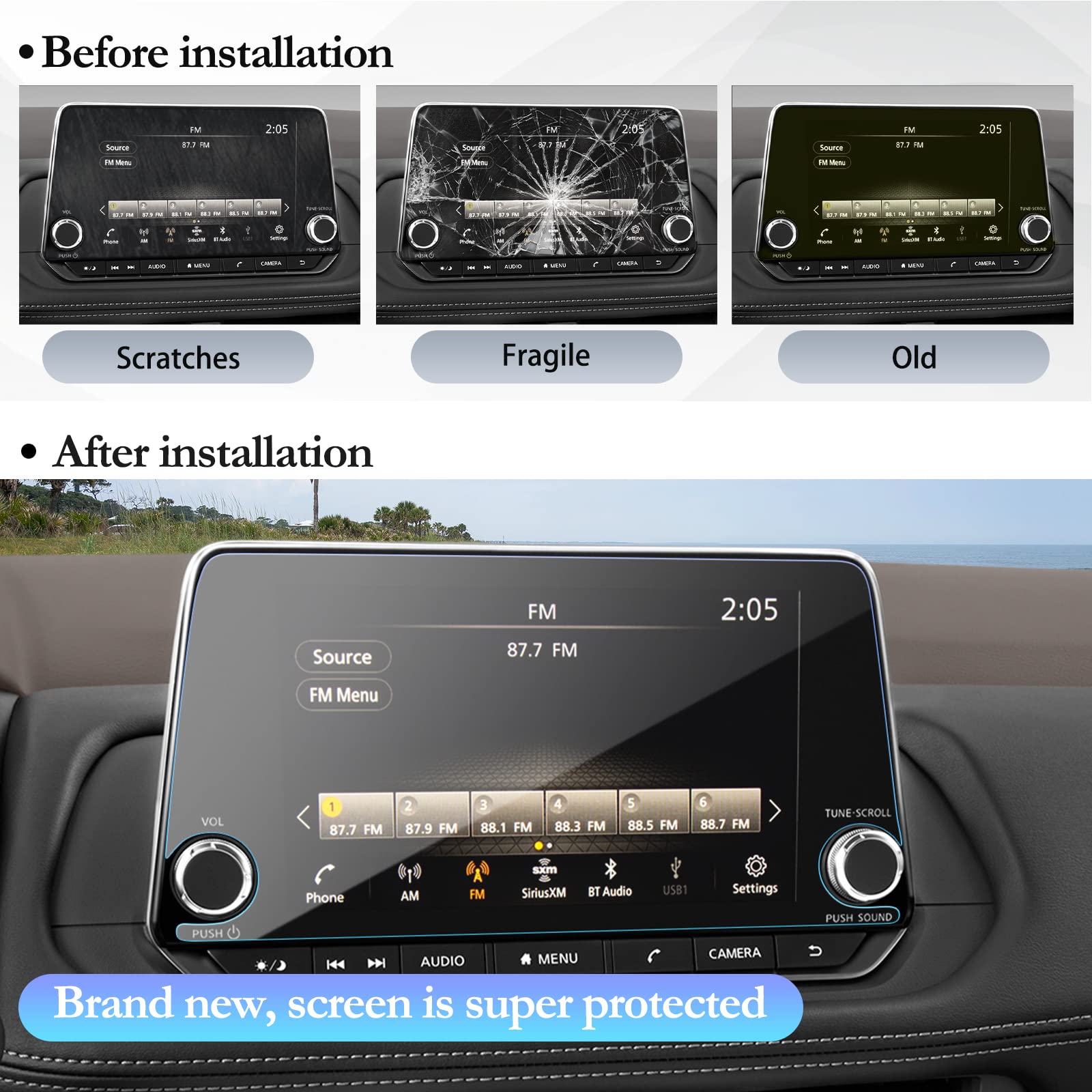 Sktu 8' Screen Protector For 2021 2025 Rogue(S, Sv) / 2019 2025 Altima Sv / 2020 2024 Sentra(Sr, Sv) 2024 Rogue Accessories [Anti Scratch, Hd Clear]